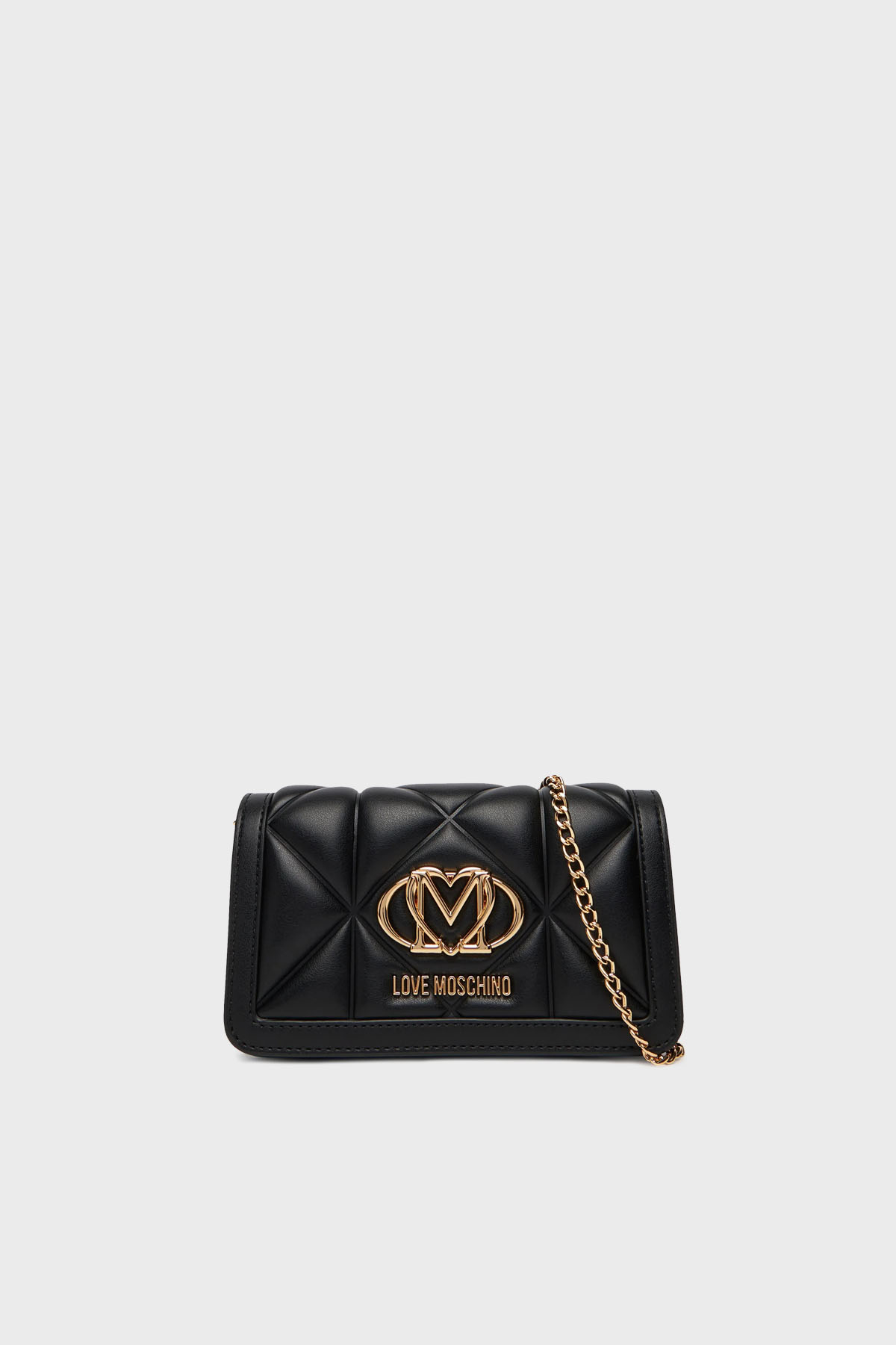 Love Moschino Kapitoneli Çıkarılabilir Zincir Askılı Portföy Kadın Cüzdan JC5640PP1NLC0000 SİYAH