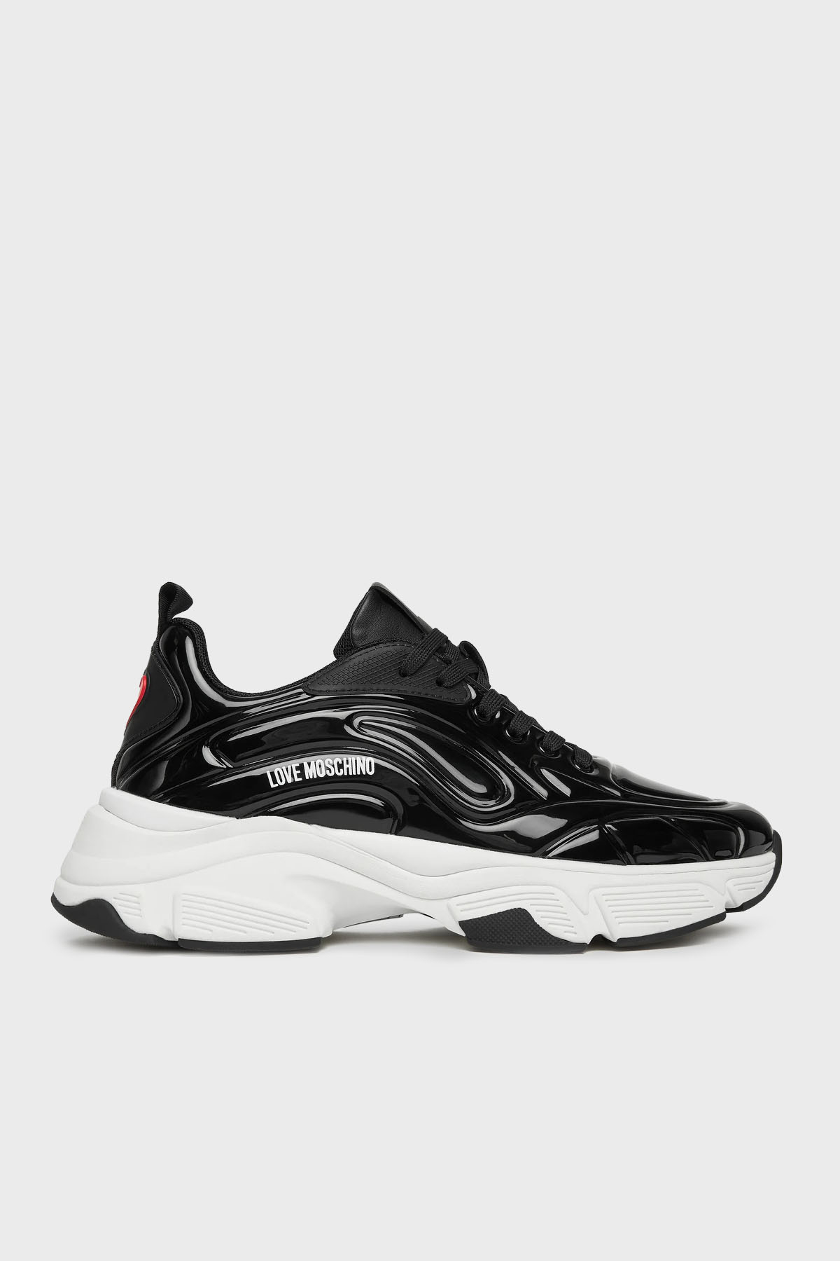 Love Moschino Logolu Deri Kalın Taban Sneaker Kadın Ayakkabı JA15376G0NJT000A SİYAH