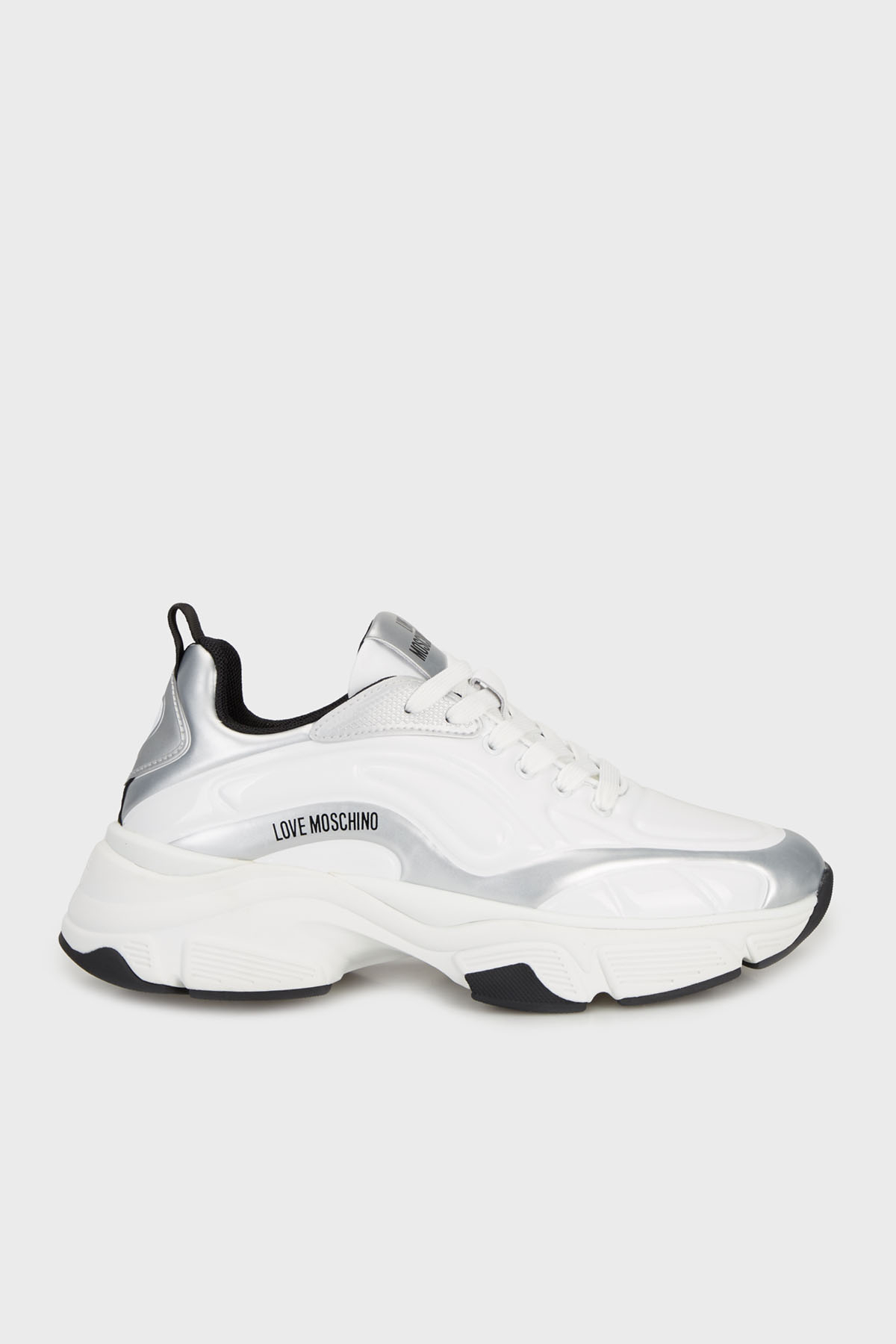 Love Moschino Logolu Deri Kalın Tabanlı Sneaker Kadın Ayakkabı JA15376G0NJT010A BEYAZ
