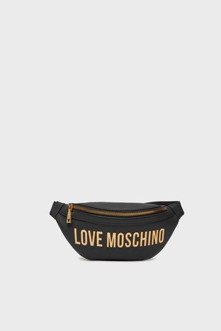 Love Moschino Logolu Fermuarlı Bayan Bel Çantası JC4195PP1IKD0000 SİYAH - Love Moschino