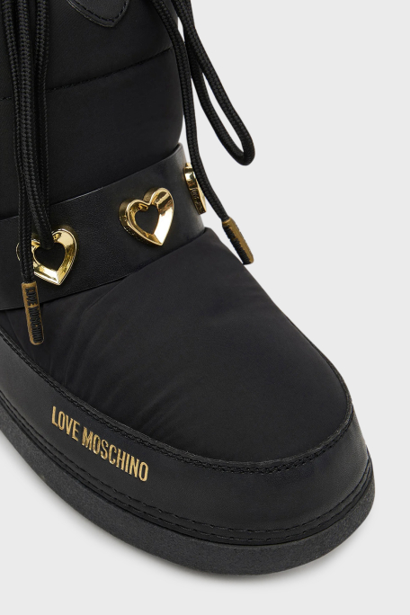 Love Moschino Logolu Kemer Detaylı Büzgülü Kadın Kar Botu
