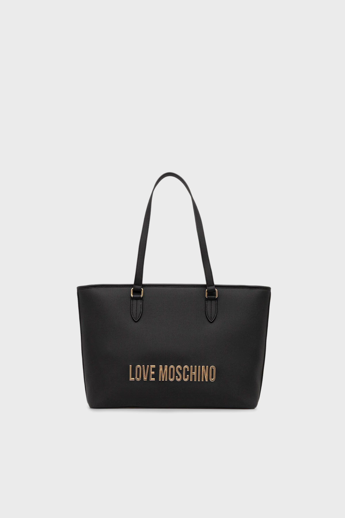 Love Moschino Logolu Sabit Çift Tutma Saplı Büyük Kadın Çanta JC4190PP1NKD0000 SİYAH