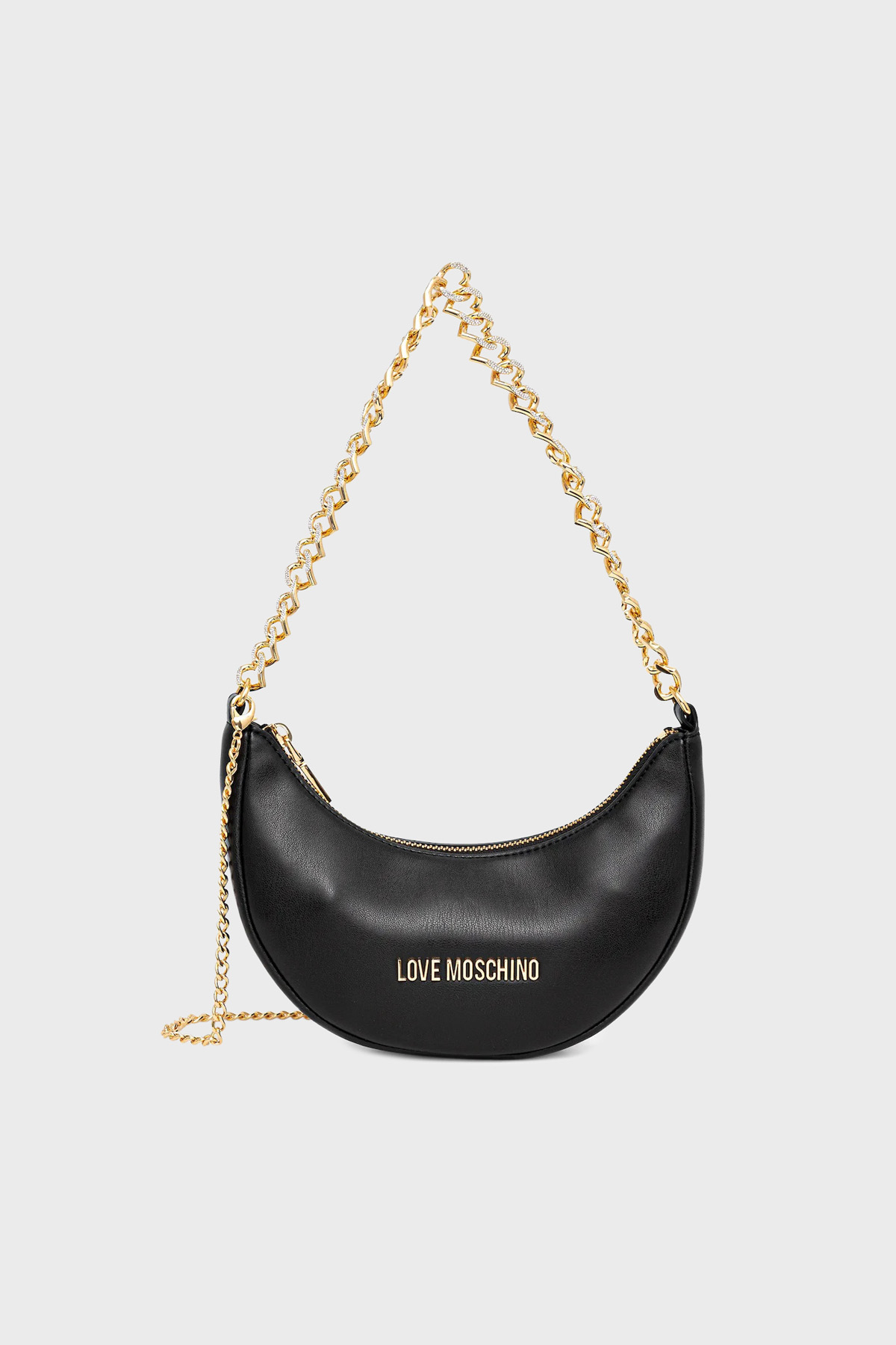 Love Moschino Logolu Taş Detaylı Çıkarılabilir Zincir Askılı Kadın Çanta JC4094PP1NLU0000 SİYAH