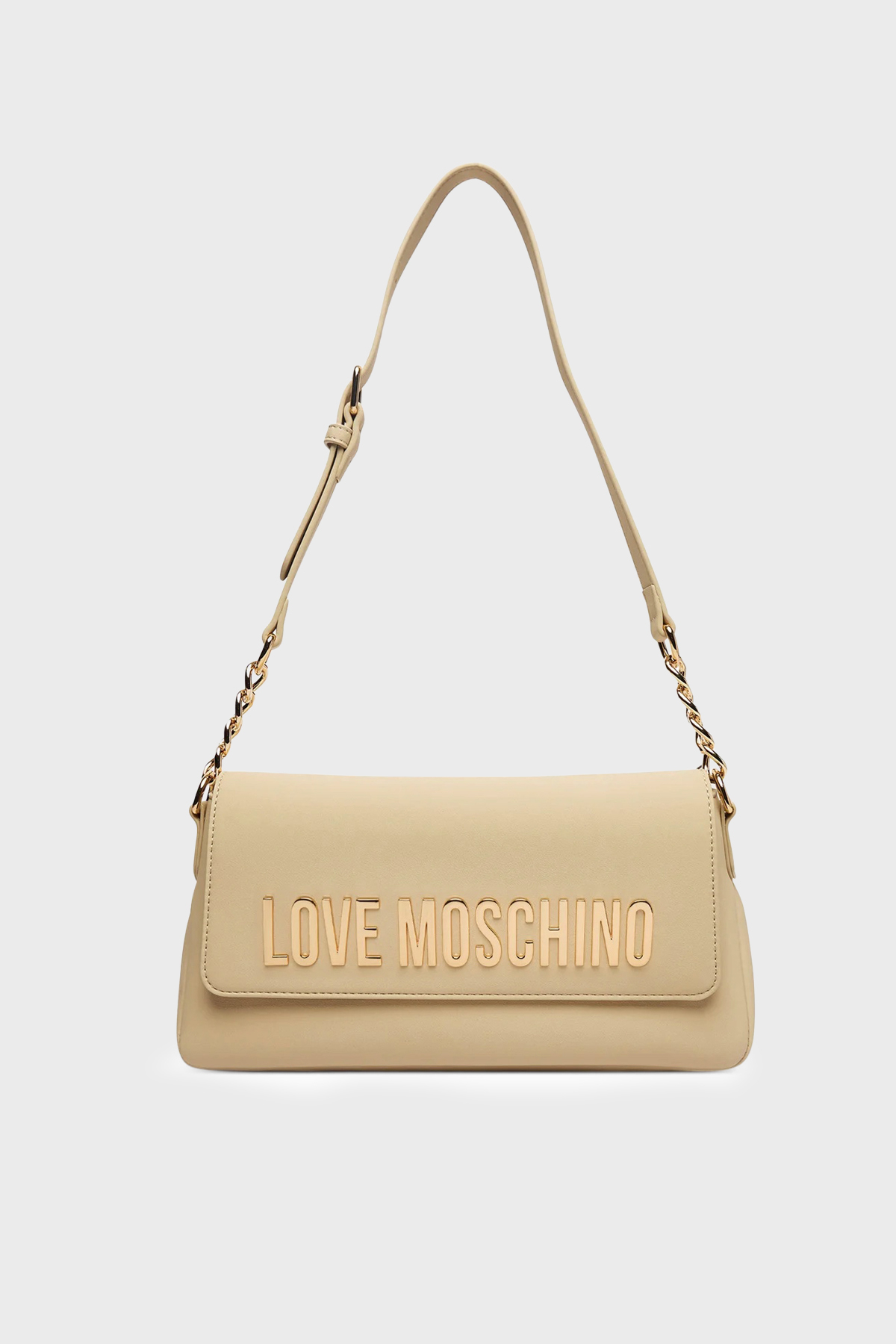 Love Moschino Logolu Zincir Detaylı Ayarlanabilir Askılı Kadın Çanta JC4109PP1OKD0129 BEJ