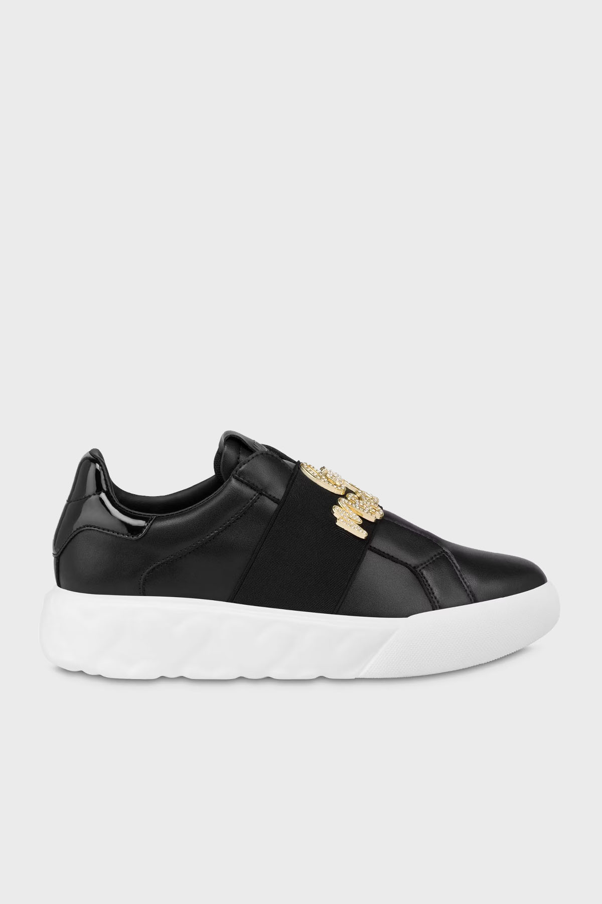 Love Moschino Taş Logolu Deri Sneaker Kadın Ayakkabı JA15064G1MIA400A SİYAH