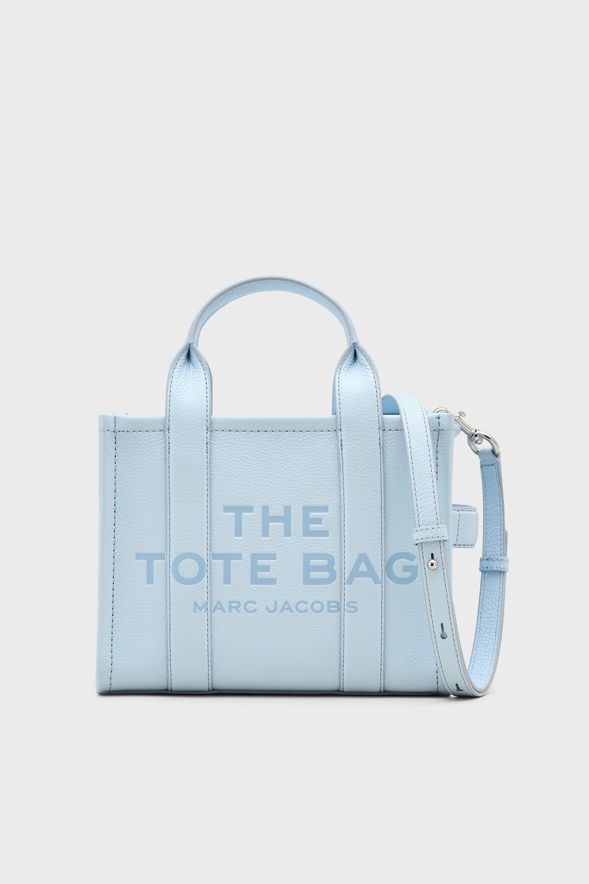 Marc Jacobs Small Tote Logolu Çıkarılabilir Askılı Deri Kadın Çanta H009L01SP21 465 AÇIK MAVİ