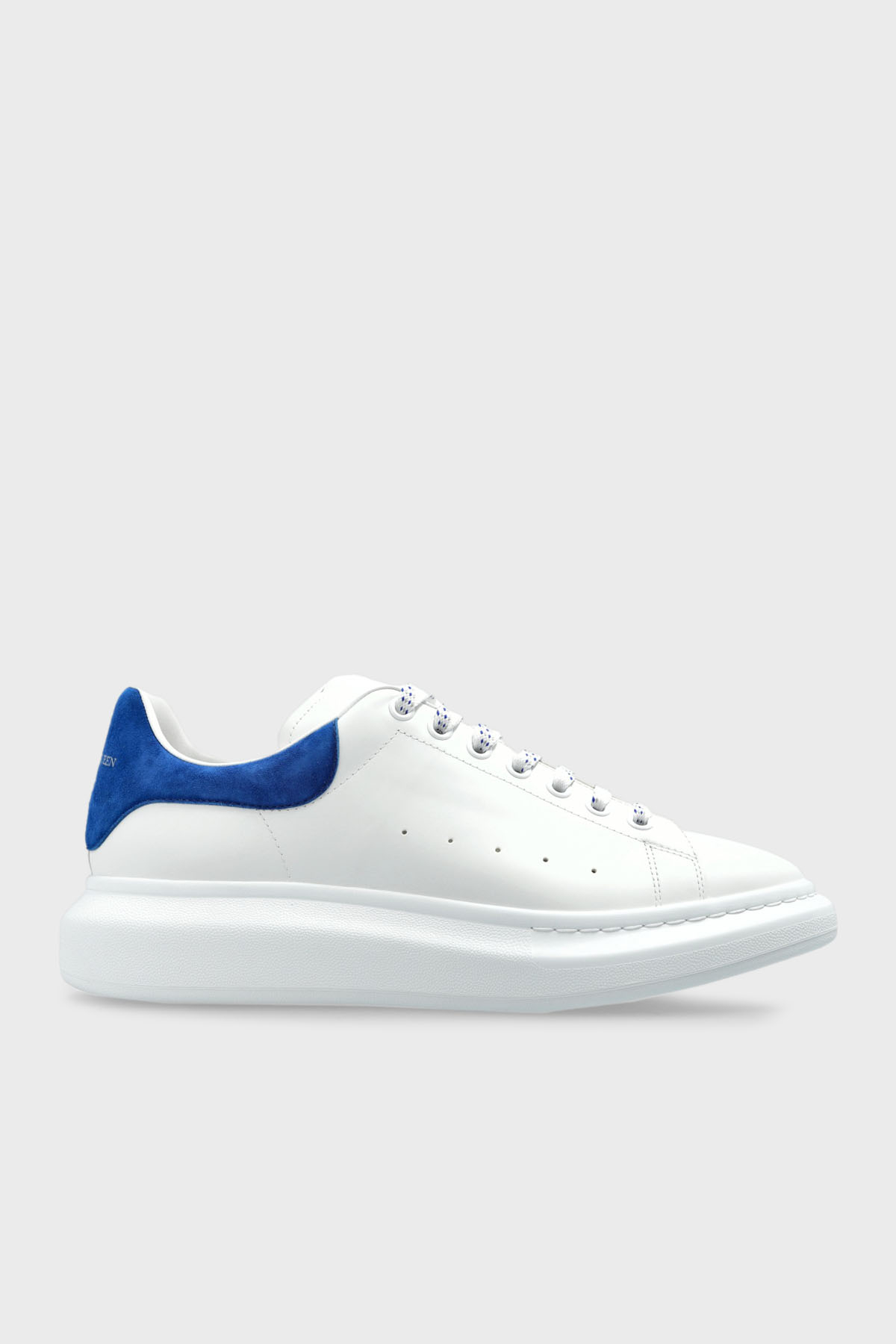 McQueen Logolu Hakiki Deri Kalın Taban Sneaker Erkek Ayakkabı 553680WIEF1 9086 BEYAZ-LACİVERT