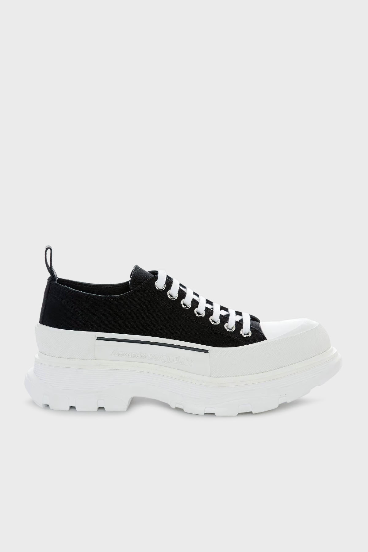 McQueen Pamuklu Kalın Tabanlı Sneaker Erkek Ayakkabı 705660W4AAQ 1070 SİYAH