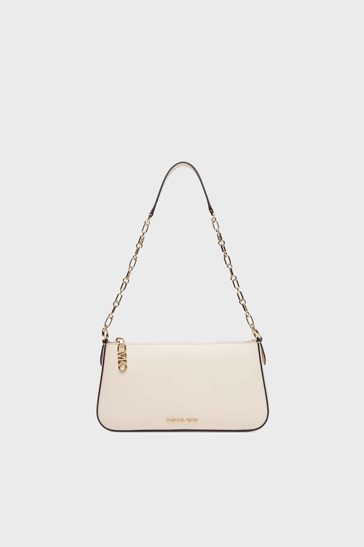 Michael Kors % 100 Deri Logolu Zincir Askılı  32H3G8EW6L289 Kadın Çanta 32H3G8EW6L 289 KREM