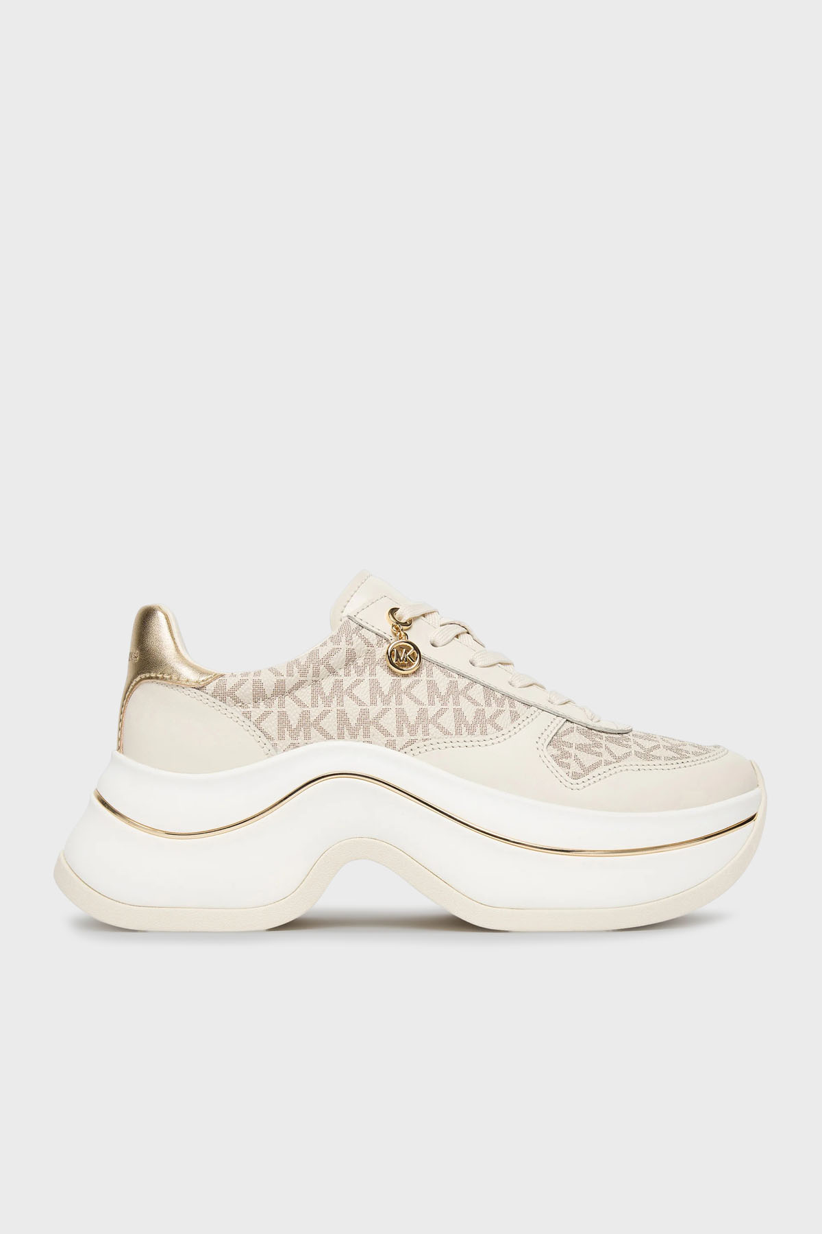 Michael Kors Deri Karışımlı Kalın Tabanlı Logolu Sneaker  43F5ARFS2L150 Kadın Ayakkabı 43F5ARFS2L 150 EKRU