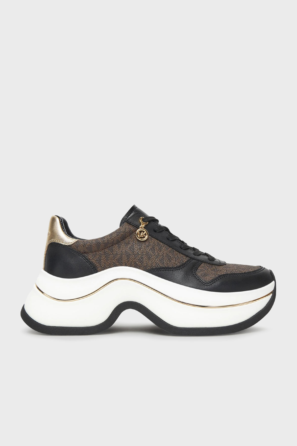 Michael Kors Deri Karışımlı Kalın Tabanlı Logolu Sneaker  43F5ARFS2L200 Kadın Ayakkabı 43F5ARFS2L 200 KAHVE