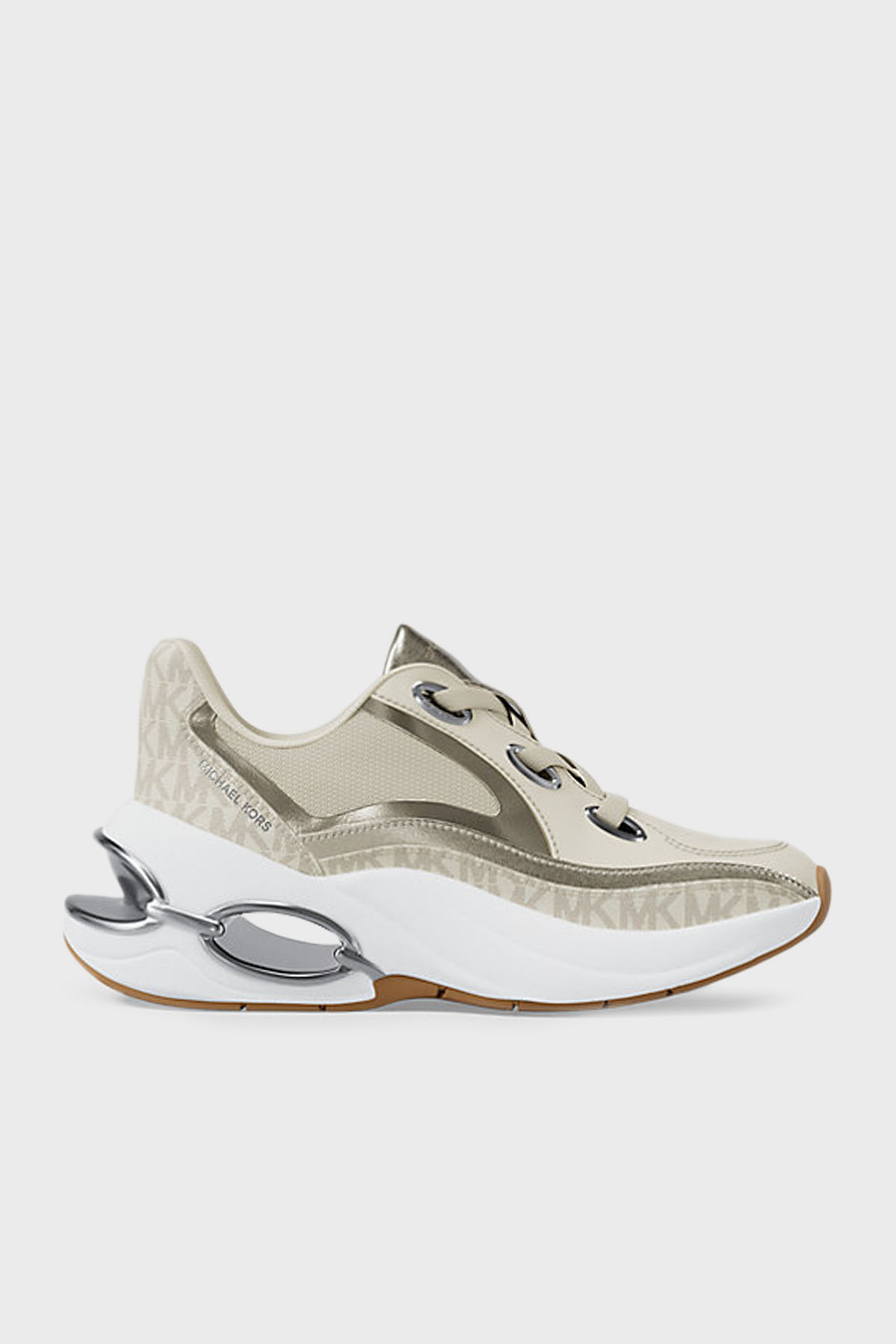 Michael Kors Deri Karışımlı Logo Detaylı Sneaker  43T5TRFS2B150 Kadın Ayakkabı 43T5TRFS2B 150 EKRU