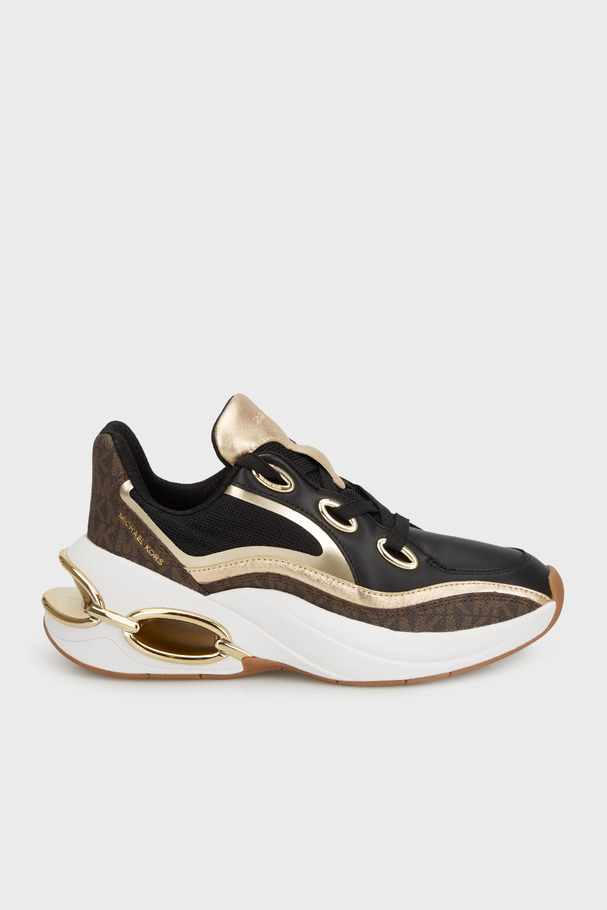 Michael Kors Deri Karışımlı Logo Detaylı Sneaker  43T5TRFS2B200 Kadın Ayakkabı 43T5TRFS2B 200 KAHVE