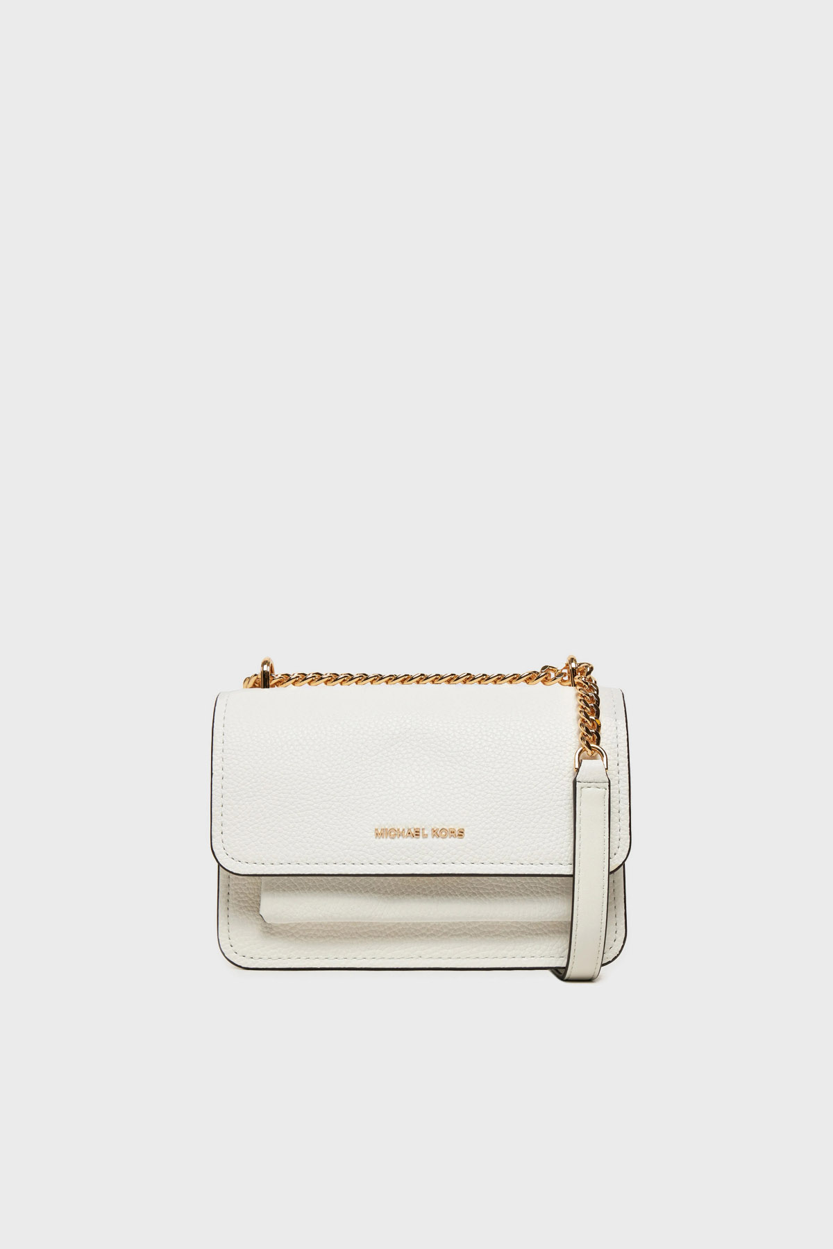 Michael Kors Deri Logolu Ayarlanabilir Zincir Askılı  32T4GC7C1T085 Kadın Çanta 32T4GC7C1T 085 BEYAZ