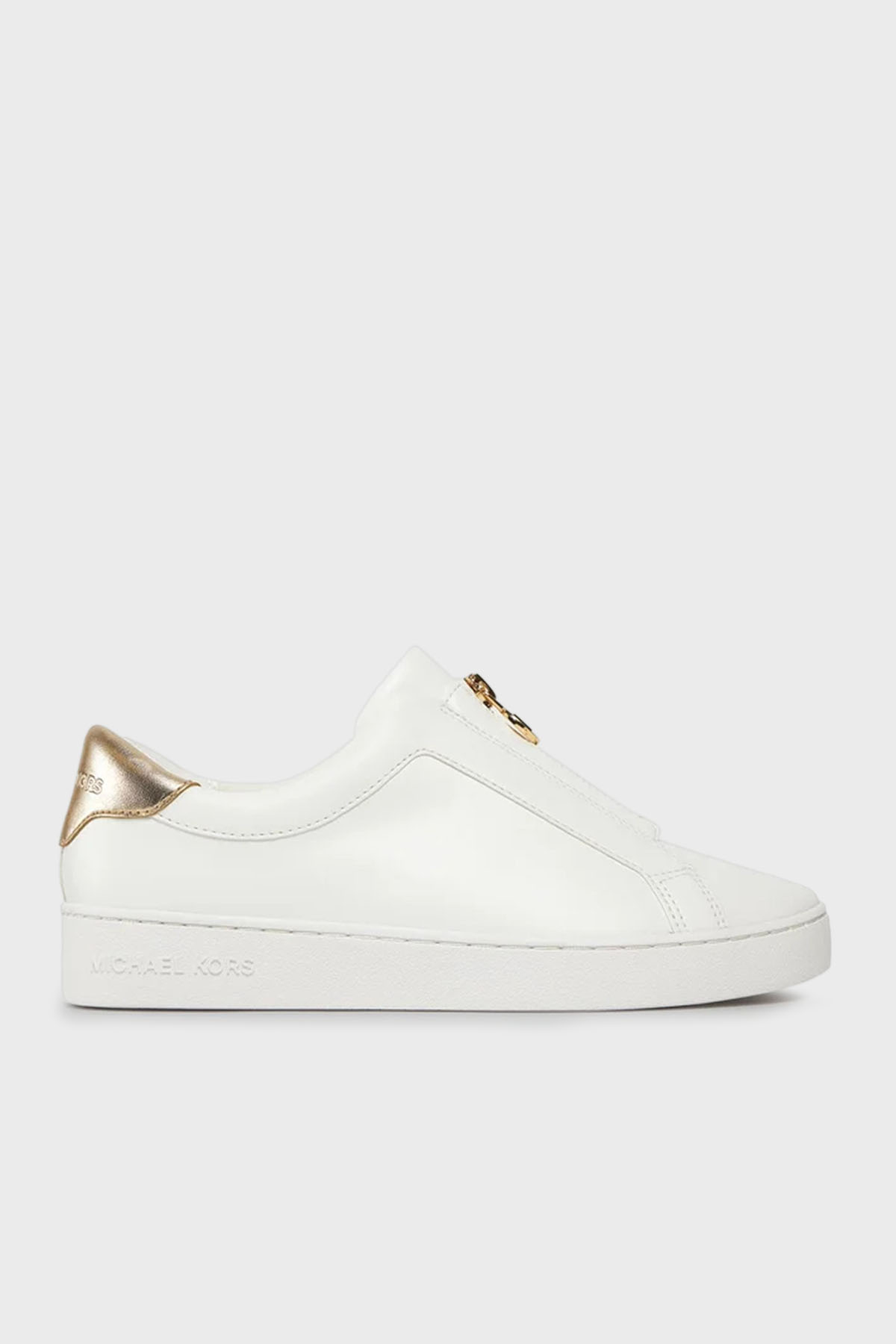 Michael Kors Deri Logolu Fermuarlı Sneaker  43R4KTFP2L740 Kadın Ayakkabı 43R4KTFP2L 740 BEYAZ