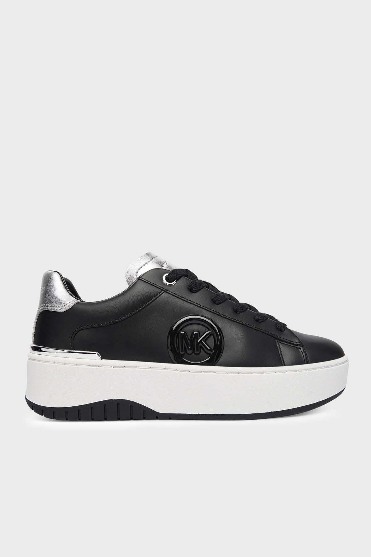 Michael Kors Hakiki Deri Logolu Sneaker  43R6DTFS5L001 Kadın Ayakkabı 43R6DTFS5L 001 SİYAH