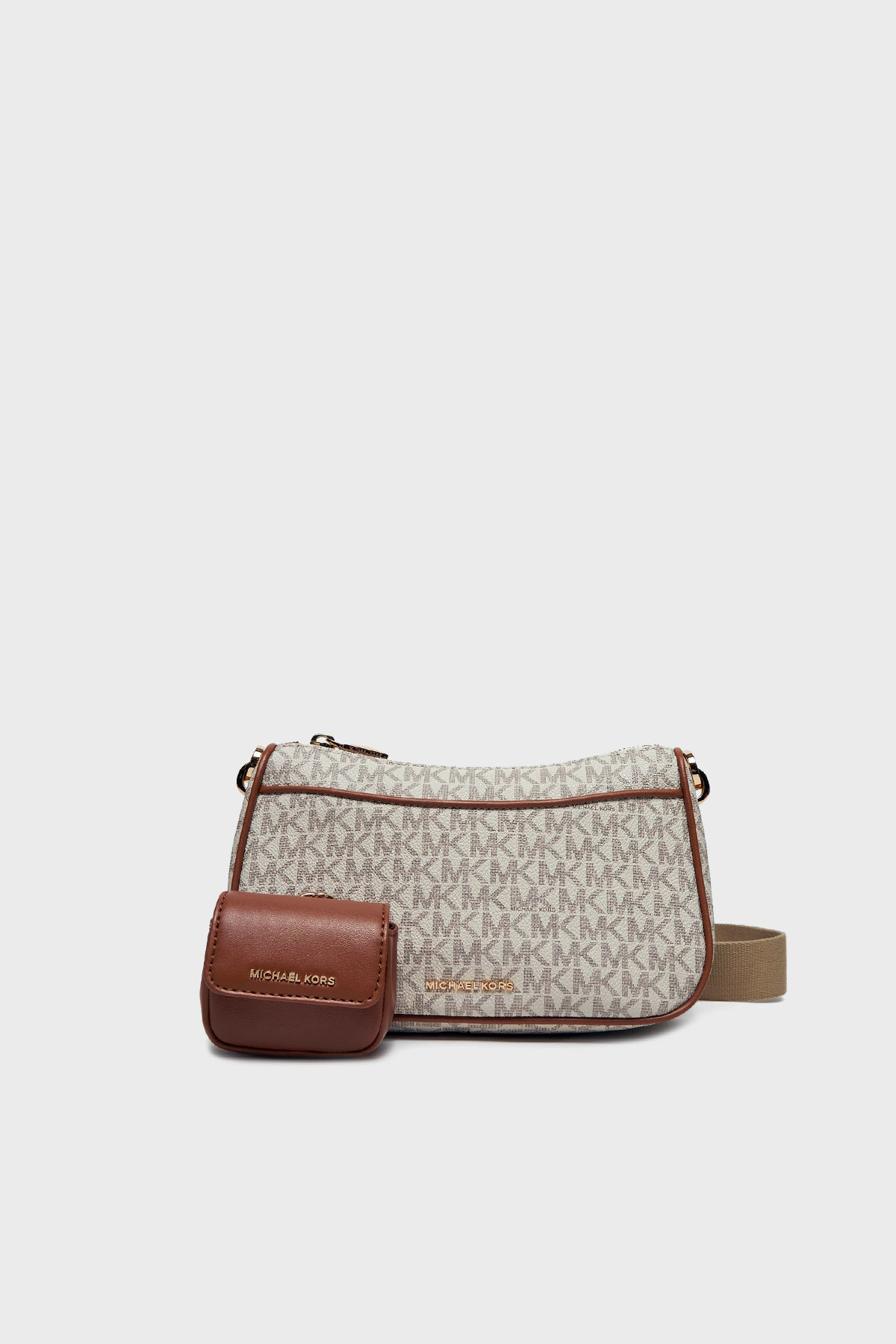 Michael Kors Logolu Çıkarılabilir Mini Cüzdanlı  32S3GJ6C8B149 Kadın Çanta 32S3GJ6C8B 149 EKRU