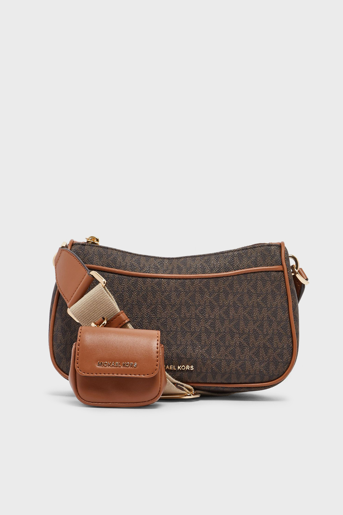 Michael Kors Logolu Çıkarılabilir Mini Cüzdanlı  32S3GJ6C8B252 Kadın Çanta 32S3GJ6C8B 252 KAHVE