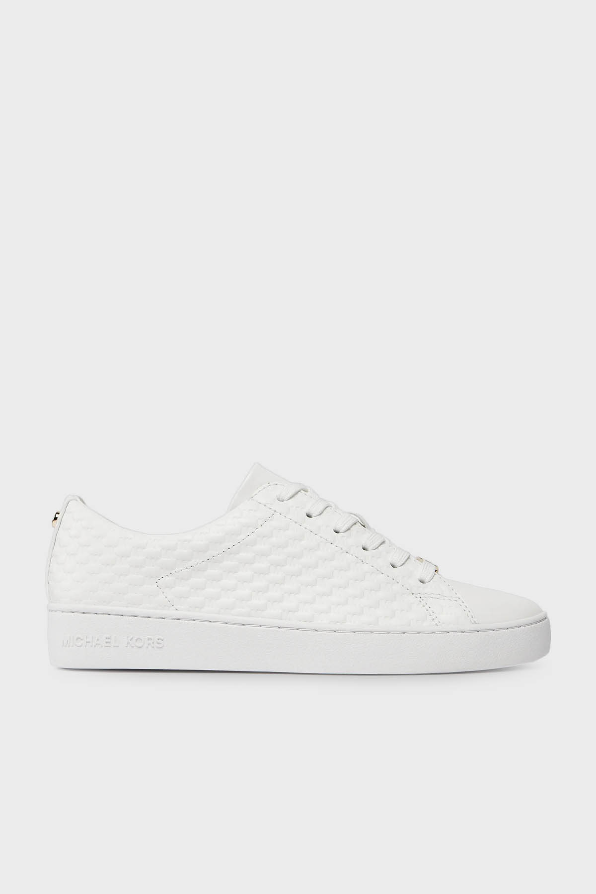 Michael Kors Logolu Deri Sneaker  43R4KTFS1L085 Kadın Ayakkabı 43R4KTFS1L 085 BEYAZ