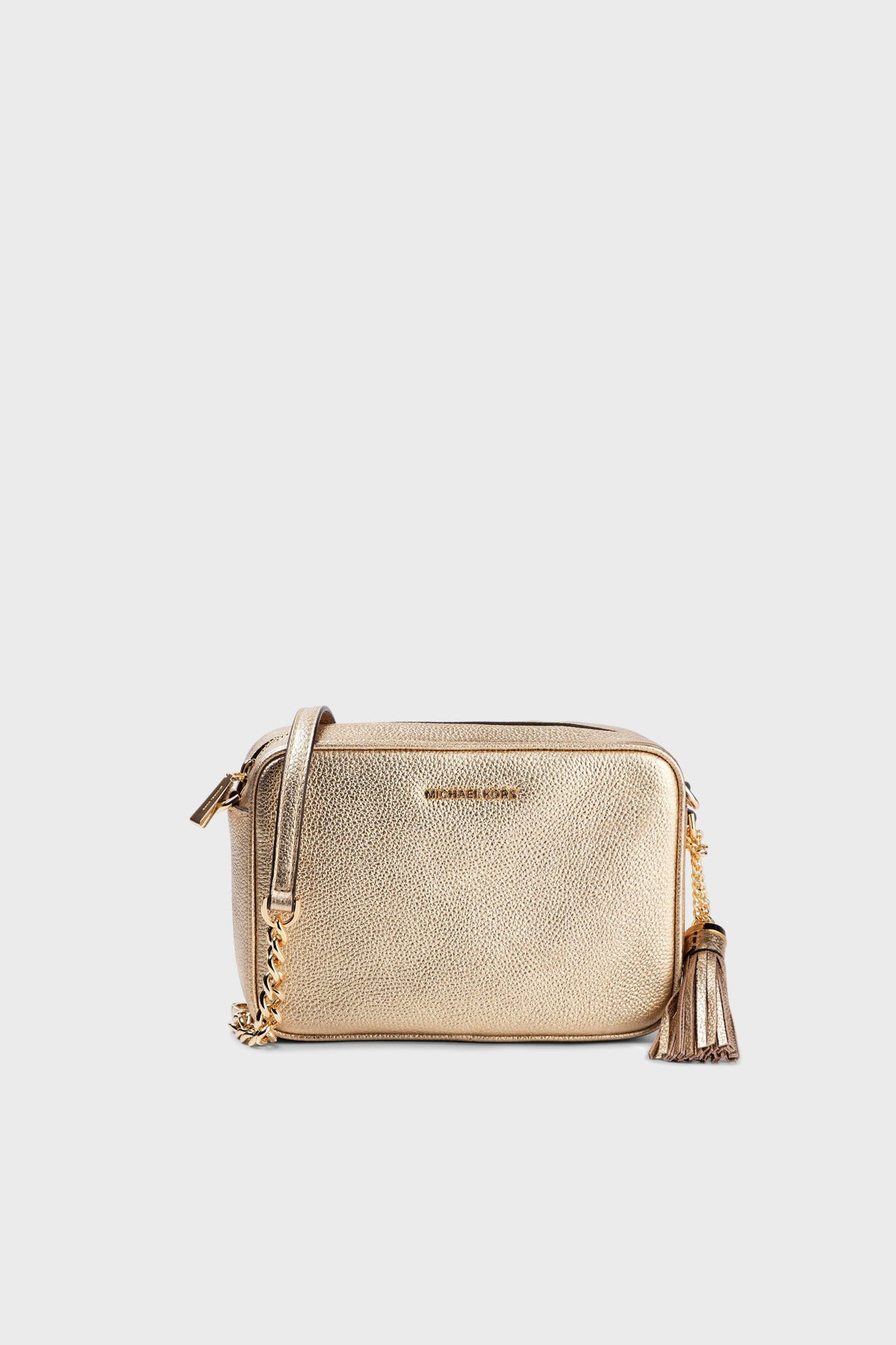 Michael Kors Logolu Hakiki Deri Çıkarılabilir Zincir Askılı  32F7MGNM6M740 Kadın Çanta 32F7MGNM6M 740 GOLD