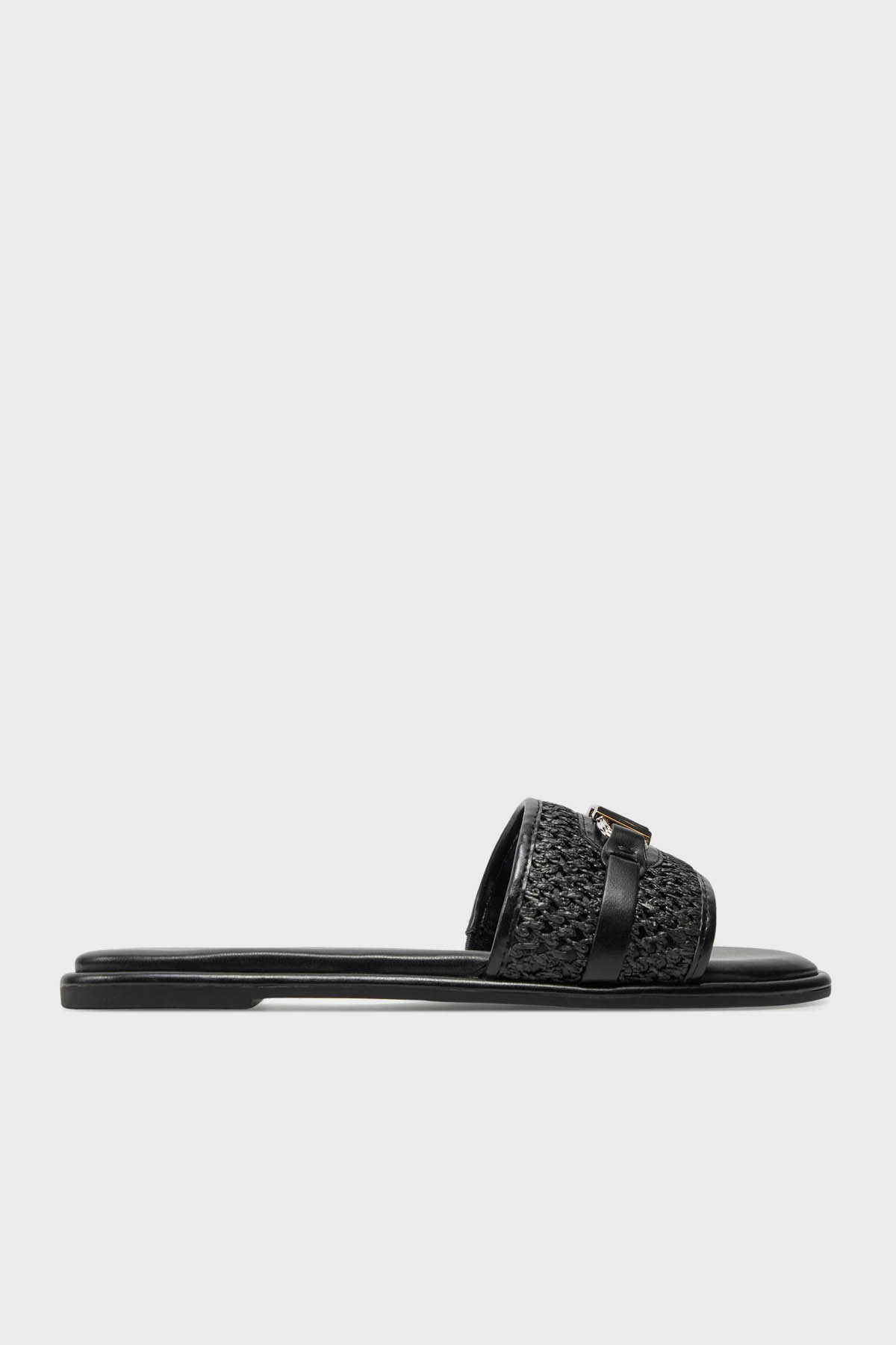 Michael Kors Logolu Hasır Düz  40S4EBFS1D003 Kadın Terlik 40S4EBFS1D 003 SİYAH