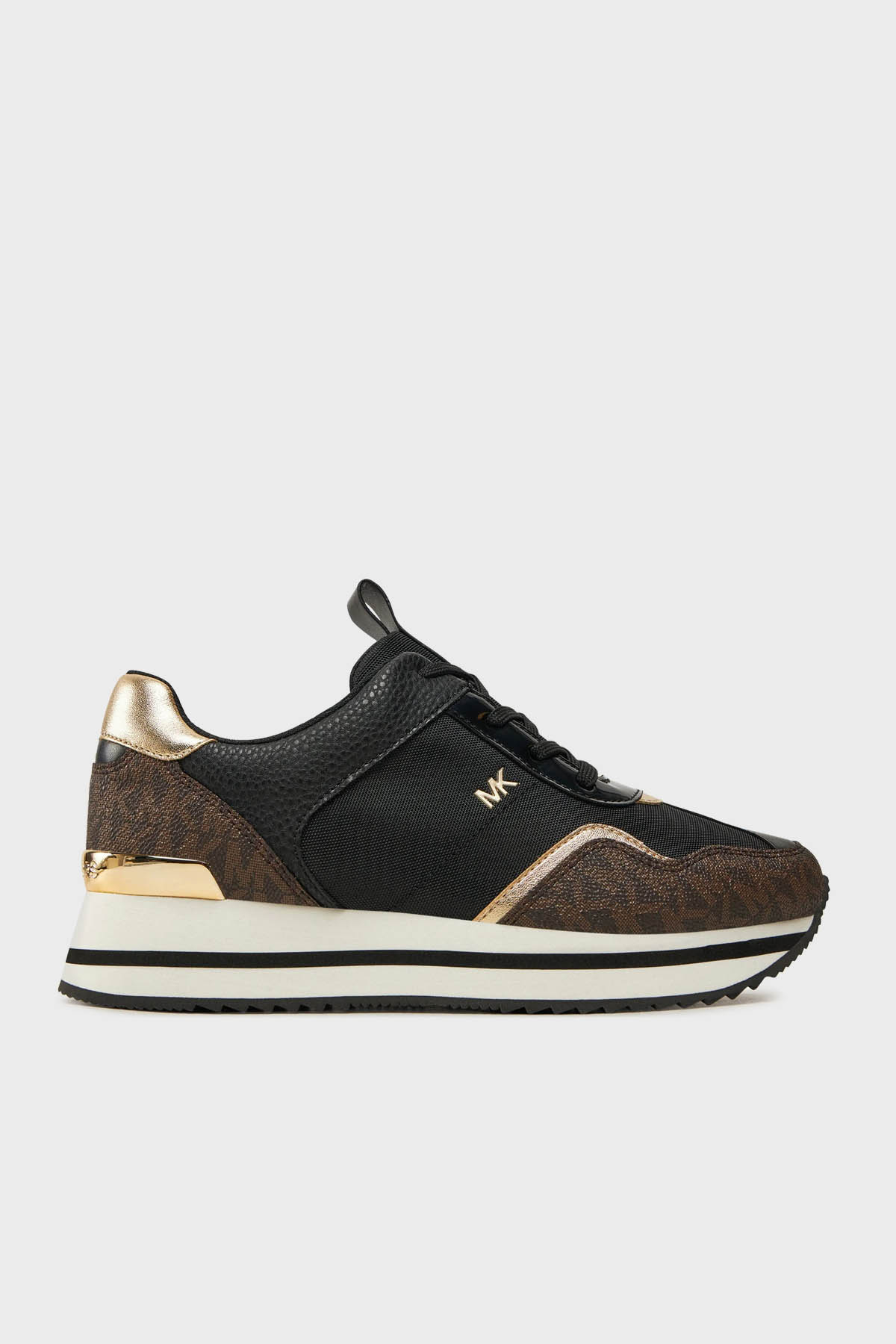 Michael Kors Logolu Kalın Tabanlı Sneaker  43R4RNFSCD007 Kadın Ayakkabı 43R4RNFSCD 007 SİYAH-KAHVE