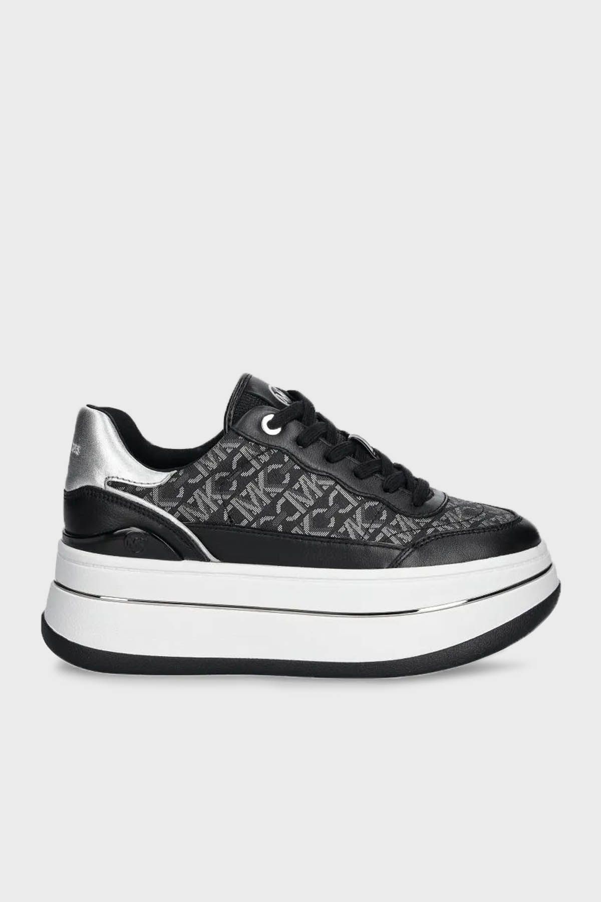 Michael Kors Logolu Platform Taban Sneaker  43F4HYFS2L023 Kadın Ayakkabı 43F4HYFS2L 023 SİYAH-GÜMÜŞ