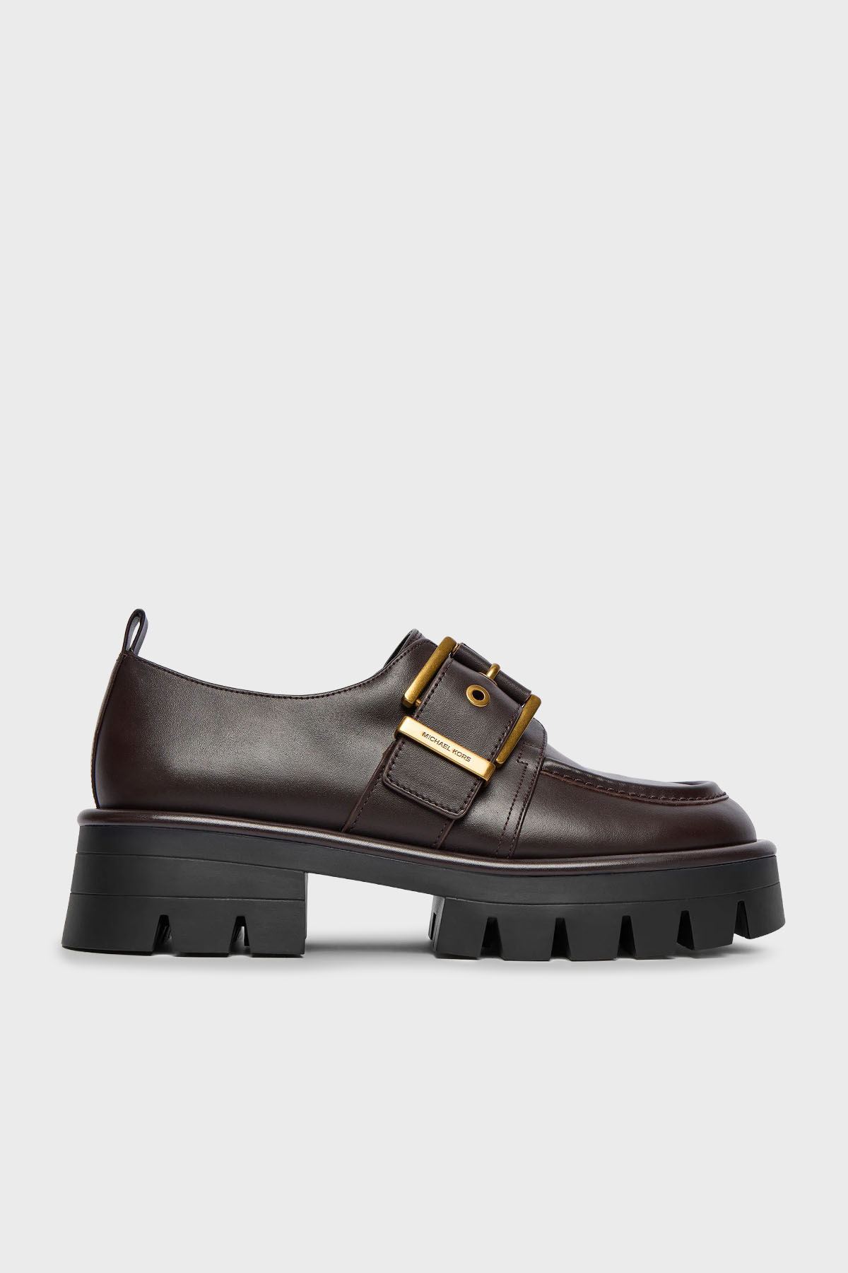 Michael Kors Tokalı Deri Kalın Tabanlı Loafer Ayakabbı 40F4COFP1L251 Kadın Ayakkabı 40F4COFP1L 251 KAHVE