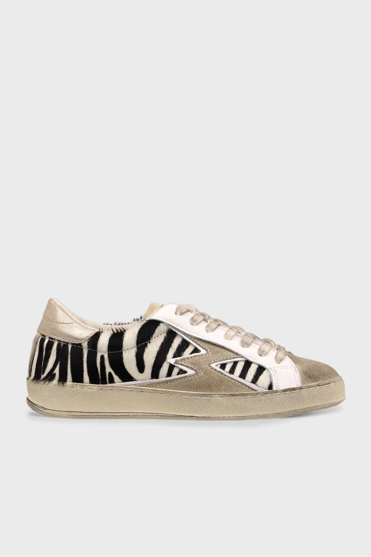 Moaconcept Zebra Desenli Deri Sneaker Kadın Ayakkabı IC136 SİYAH-BEYAZ