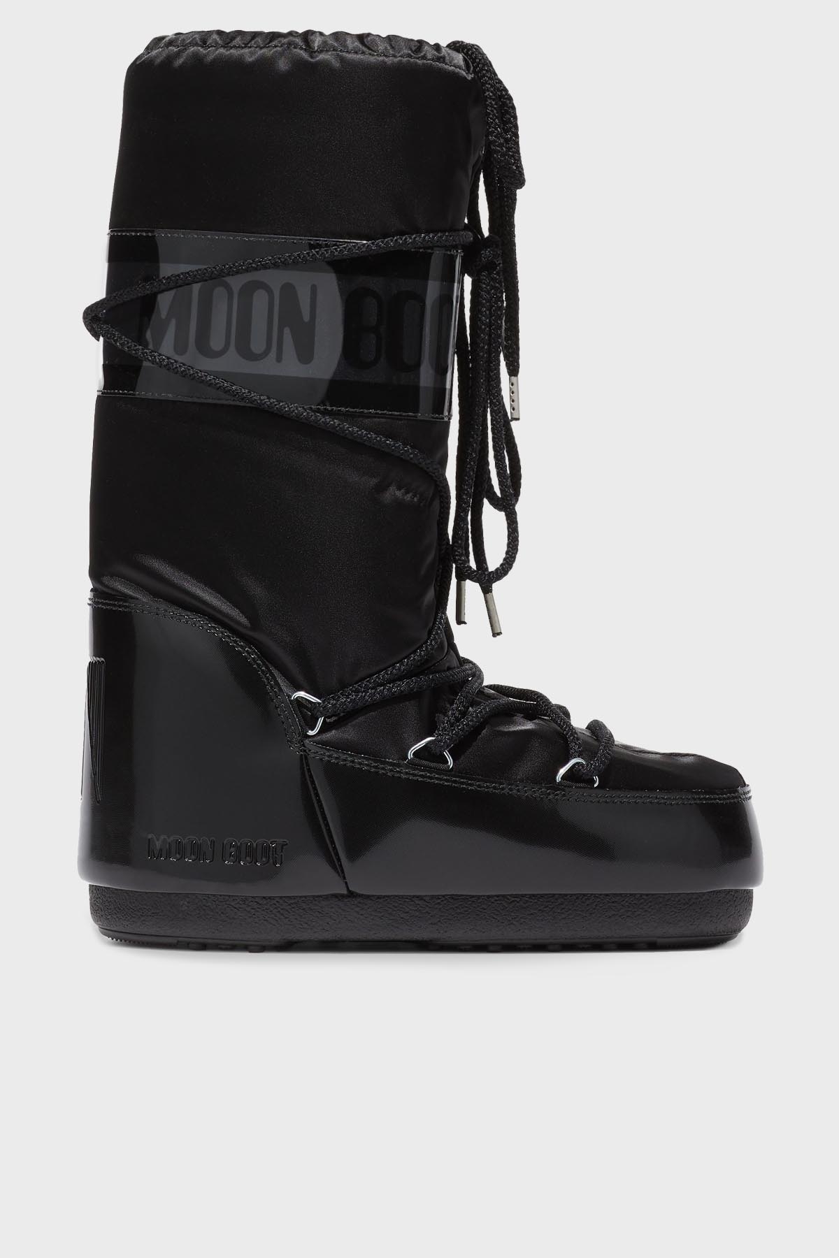 Moon Boot Logolu Bağcıklı Su İtici Kadın Kar Botu 80D1401680 N001 SİYAH