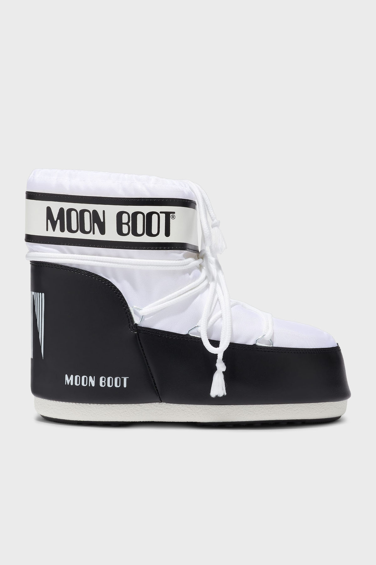 Moon Boot Logolu Bağcıklı Su İtici Kadın Kar Botu 80D1409340 A001 BEYAZ-SİYAH