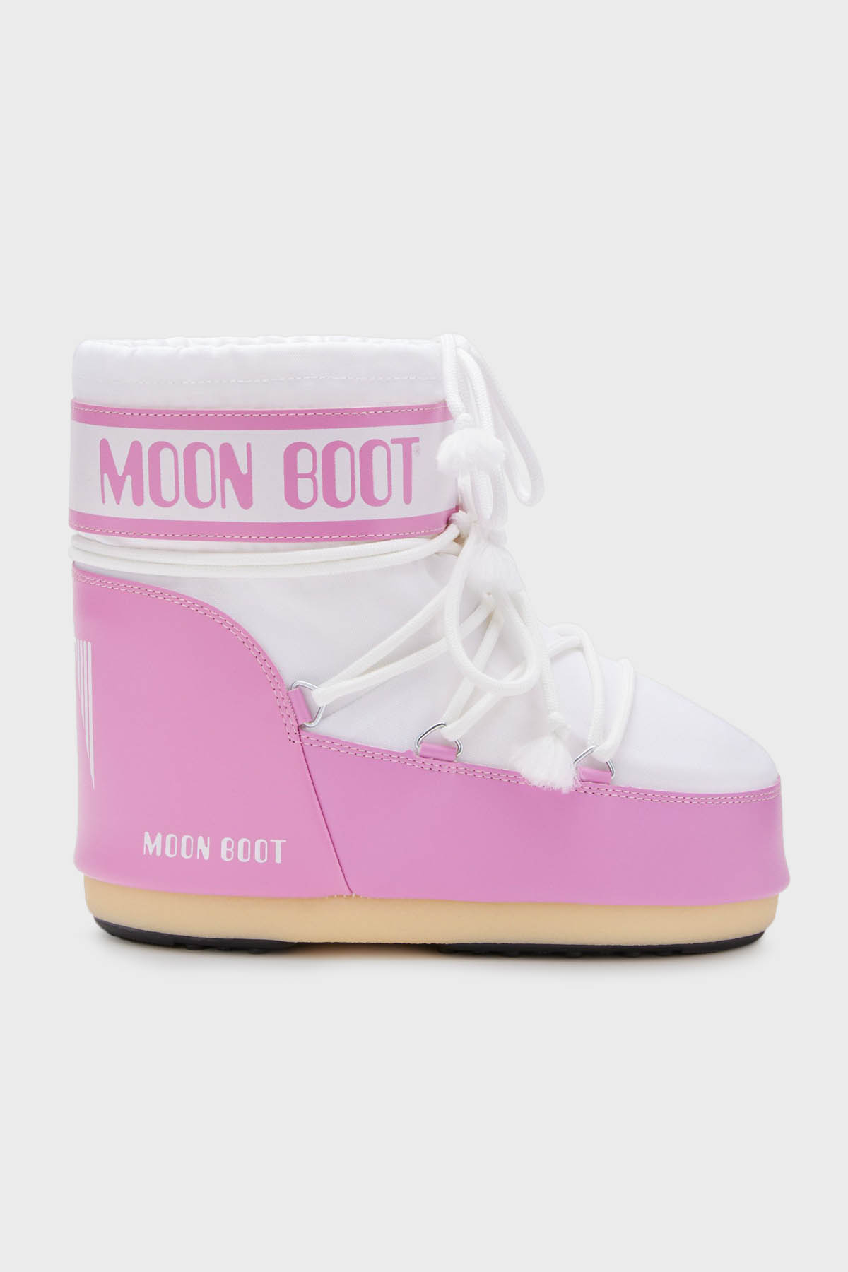 Moon Boot Logolu Bağcıklı Su İtici Kadın Kar Botu 80D1409340 JB05 PEMBE-BEYAZ