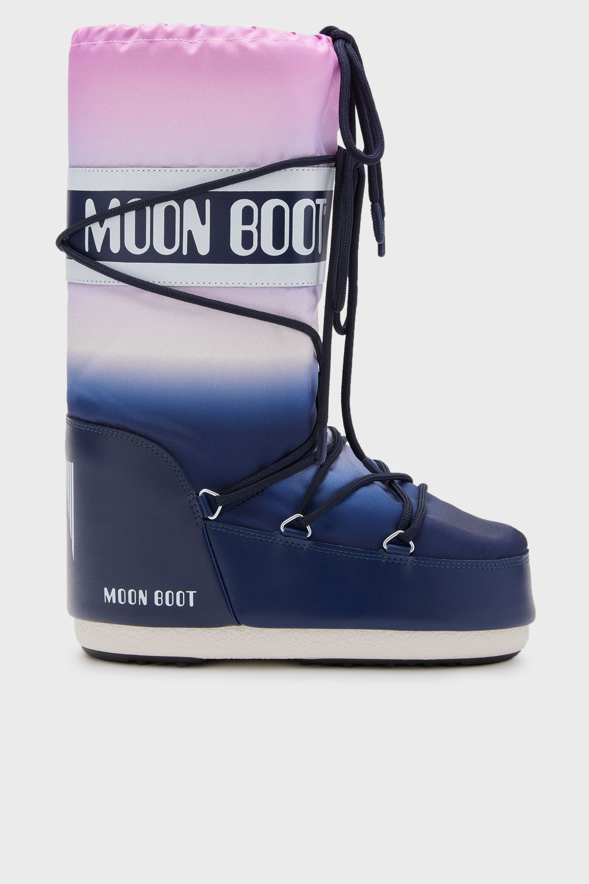 Moon Boot Logolu Bağcıklı Su İtici Renk Bloklu Kadın Kar Botu 80D1402920 F003 MAVİ-SİYAH