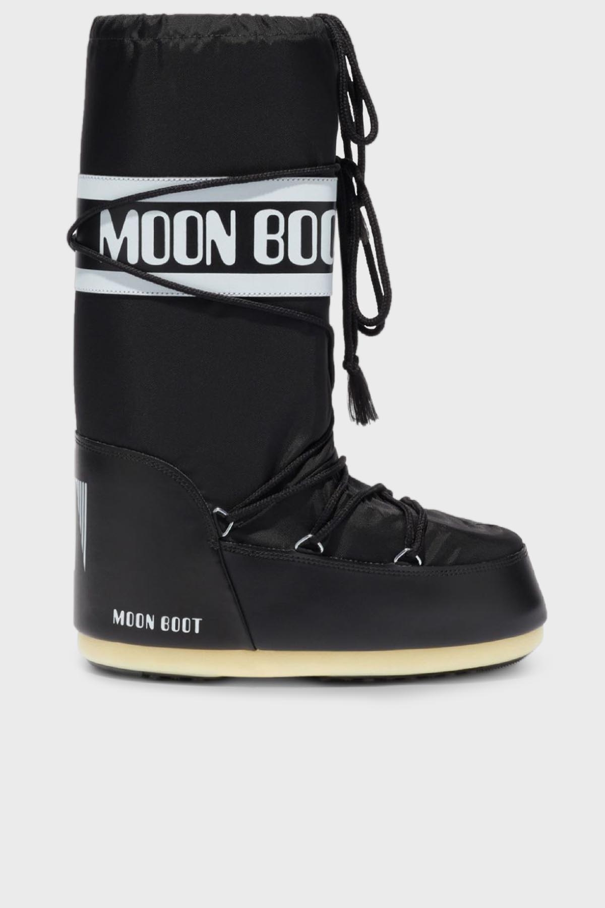 Moon Boot Logolu Bağcıklı Suya Dayanıklı Kadın Kar Botu 80D1400440 N001 SİYAH