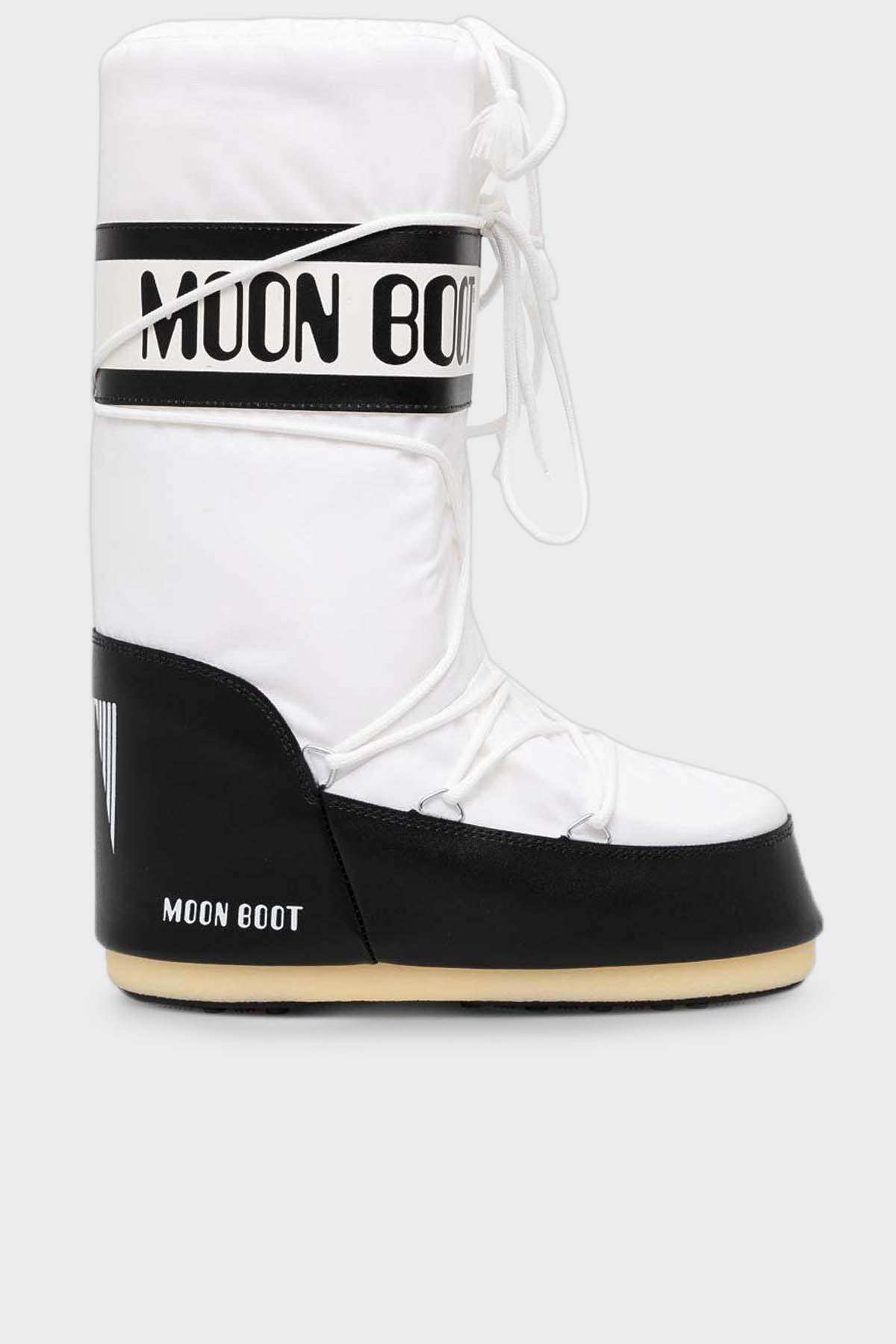 Moon Boot Logolu Bağcıklı Suya Dayanıklı Kadın Kar Botu 80D1400440 NA02 SİYAH-BEYAZ