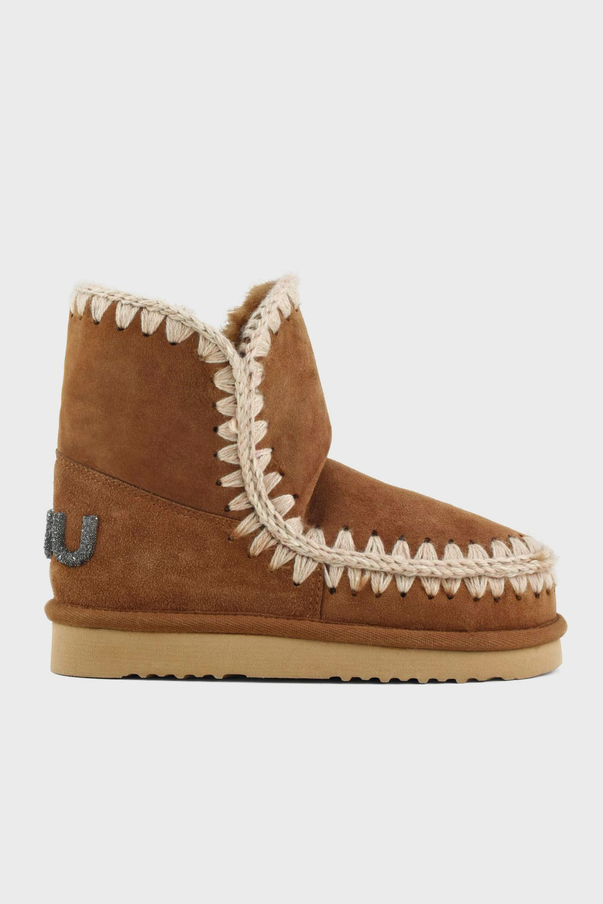 Mou Hakiki Deri Simli Logo Detaylı Dikişli Eskimo Kadın Bot MU.FW101050A COG TABA