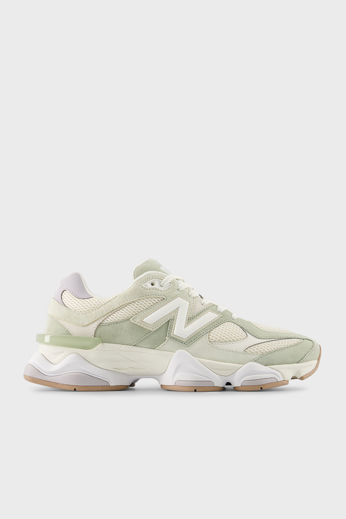 New Balance Deri Karışımlı Süet Logolu Bağcıklı Sneaker Kadın Ayakkabı U9060AUC EKRU-YEŞİL