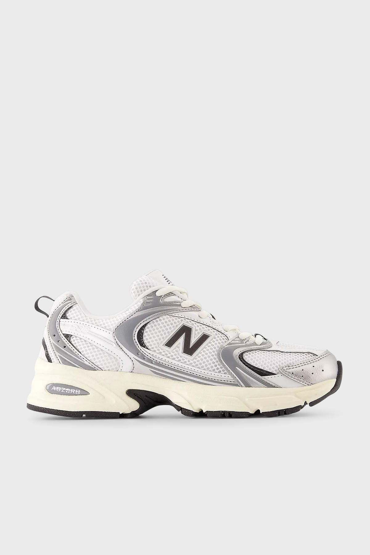 New Balance Logolu Bağcıklı Sneaker Kadın Ayakkabı U530ESA EKRU-GÜMÜŞ