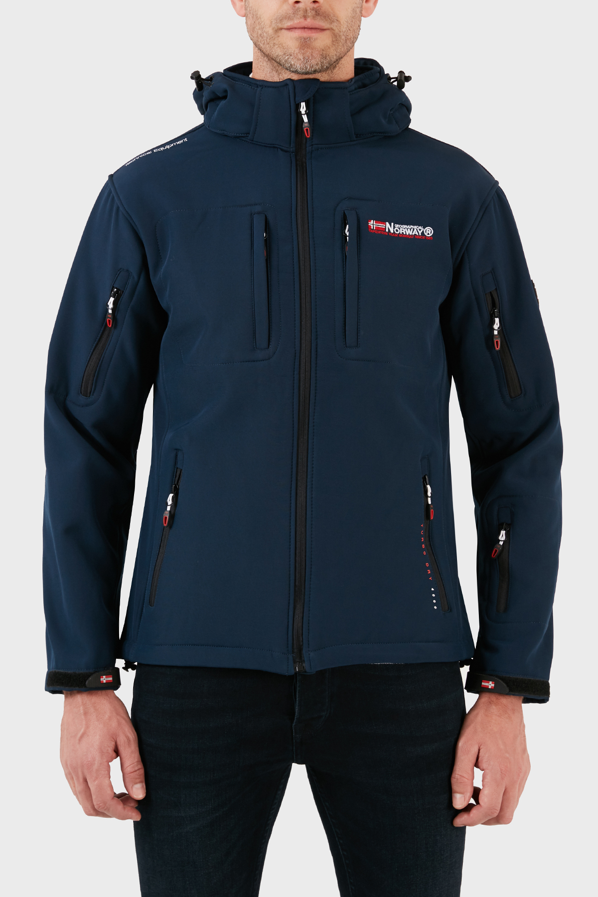Norway Geographical Rüzgara Dayanıklı Softshell Kapüşonlu Outdoor Erkek Mont TUNAR LACİVERT