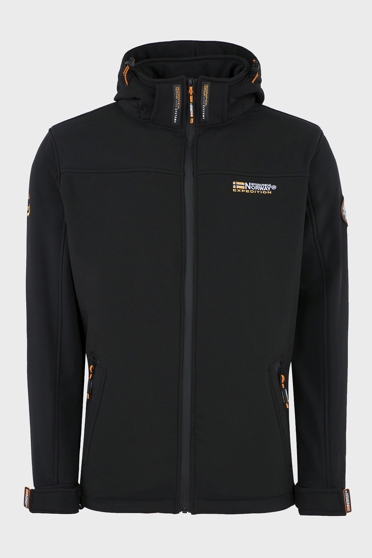 Norway Geographical Rüzgara ve Suya Dayanıklı Çıkarılabilir Kapüşonlu Softshell Erkek Mont TAKENI SİYAH