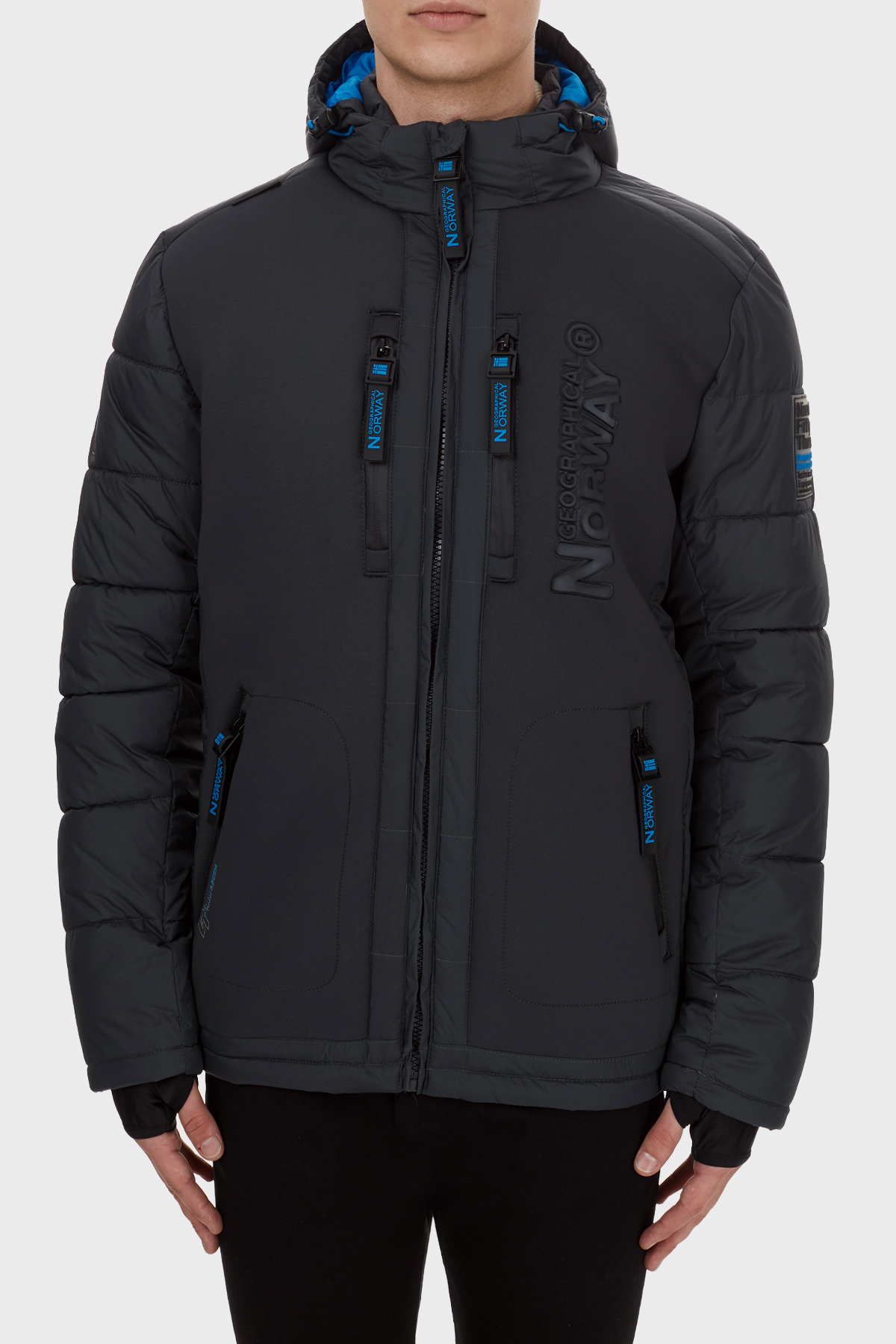 Norway Geographical Su Geçirmez Kapüşonlu Erkek Parka BEACHWOOD GRİ
