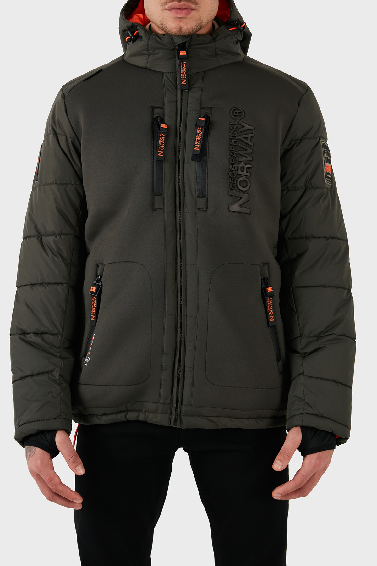 Norway Geographical Su Geçirmez Kapüşonlu Erkek Parka BEACHWOOD HAKİ