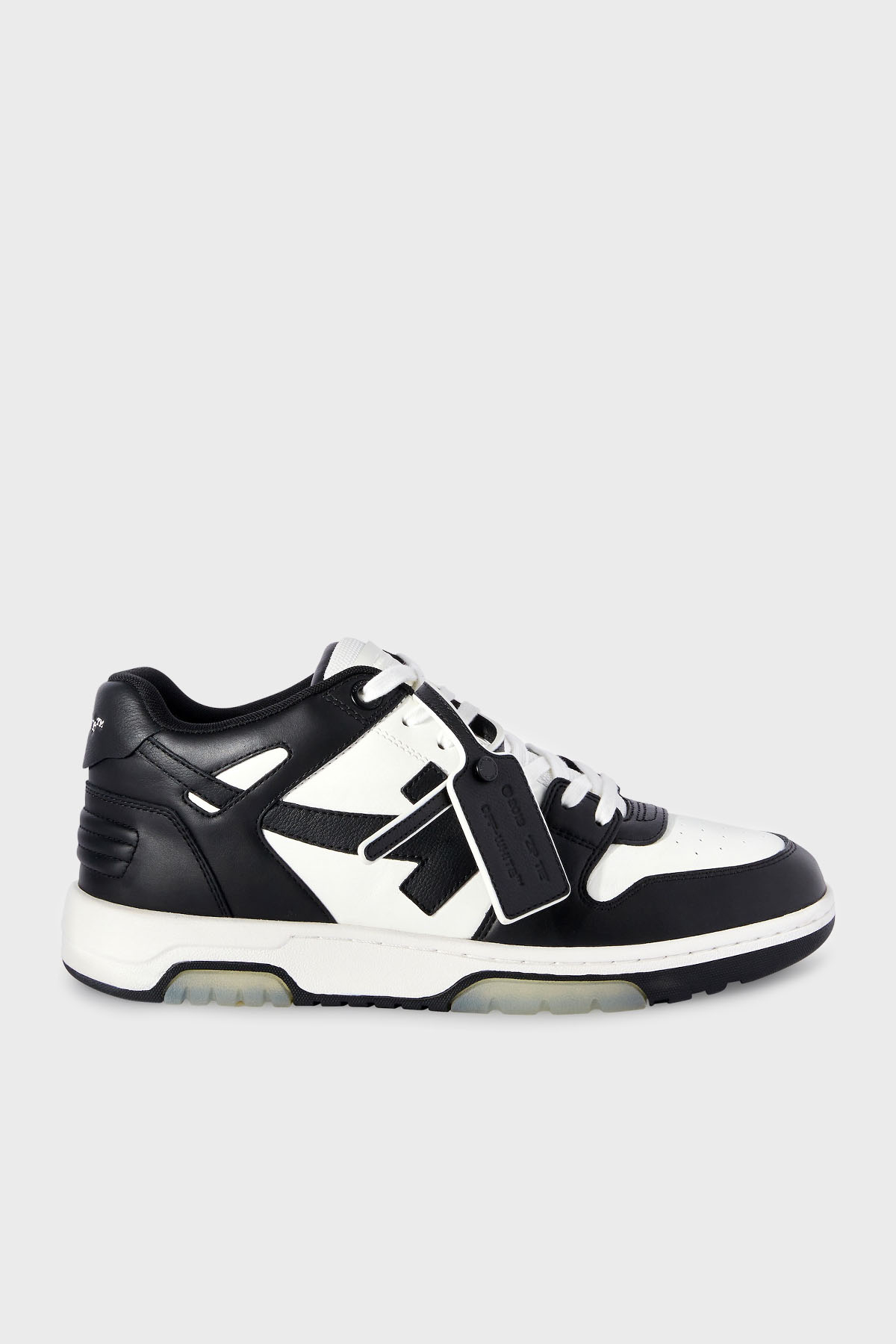 Off-White Deri Ok Tasarımlı Sneaker Erkek Ayakkabı OMIA189C99LEA007 0110 SİYAH-BEYAZ