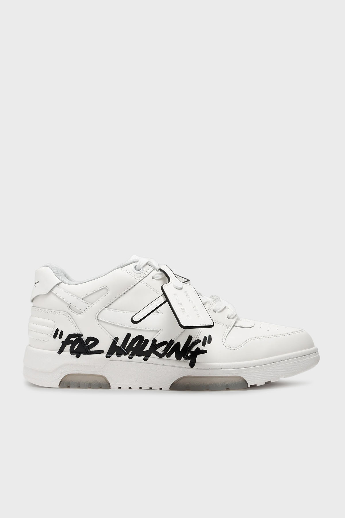 Off-White Deri Yazı Baskılı Sneaker Erkek Ayakkabı OMIA189C99LEA01A 0110 BEYAZ