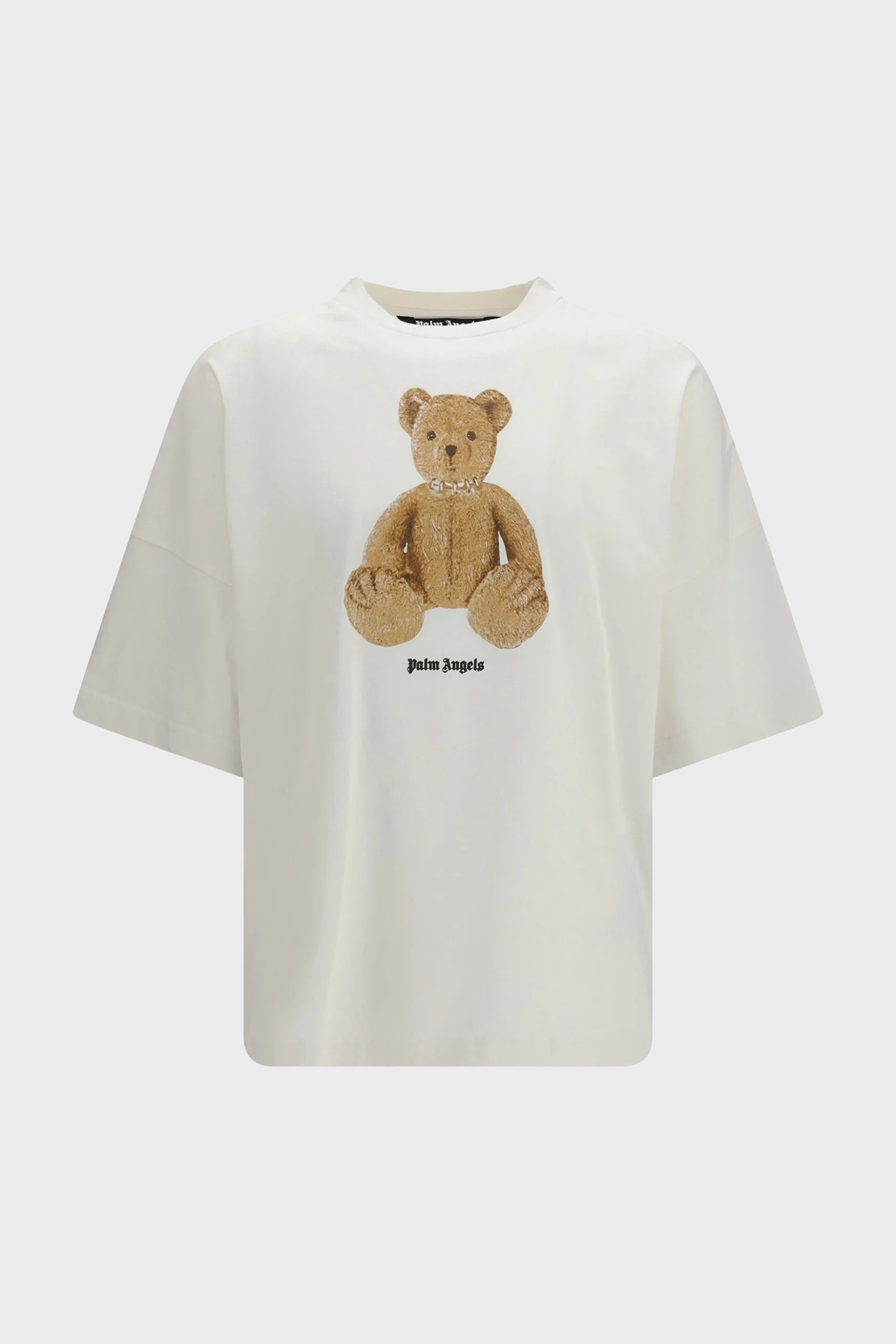 Palm Angels % 100 Pamuk Desenli Regular Fit Bisiklet Yaka Erkek T Shirt PMAA109S26JER00A EKRU