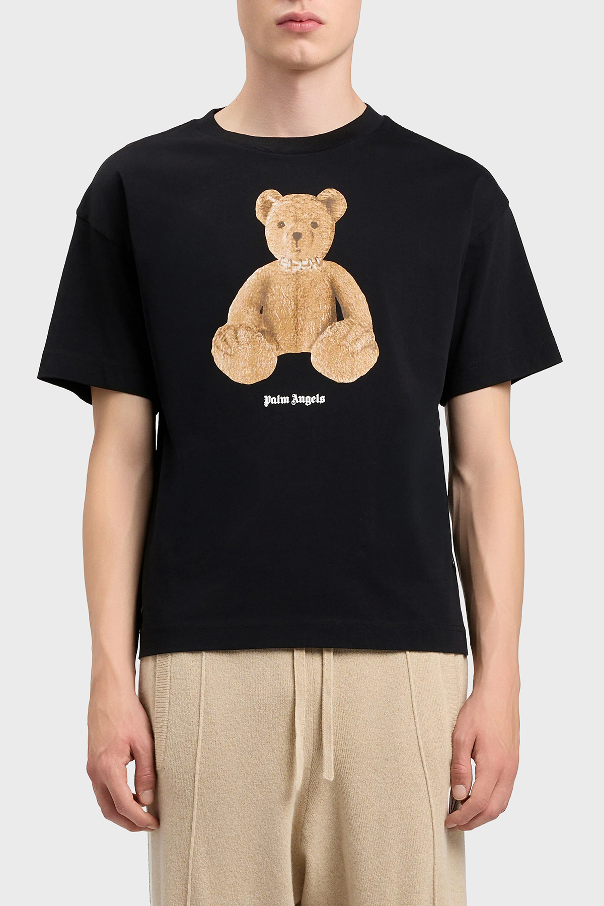 Palm Angels % 100 Pamuk Desenli Regular Fit Bisiklet Yaka Erkek T Shirt PMAA109S26JER00A SİYAH