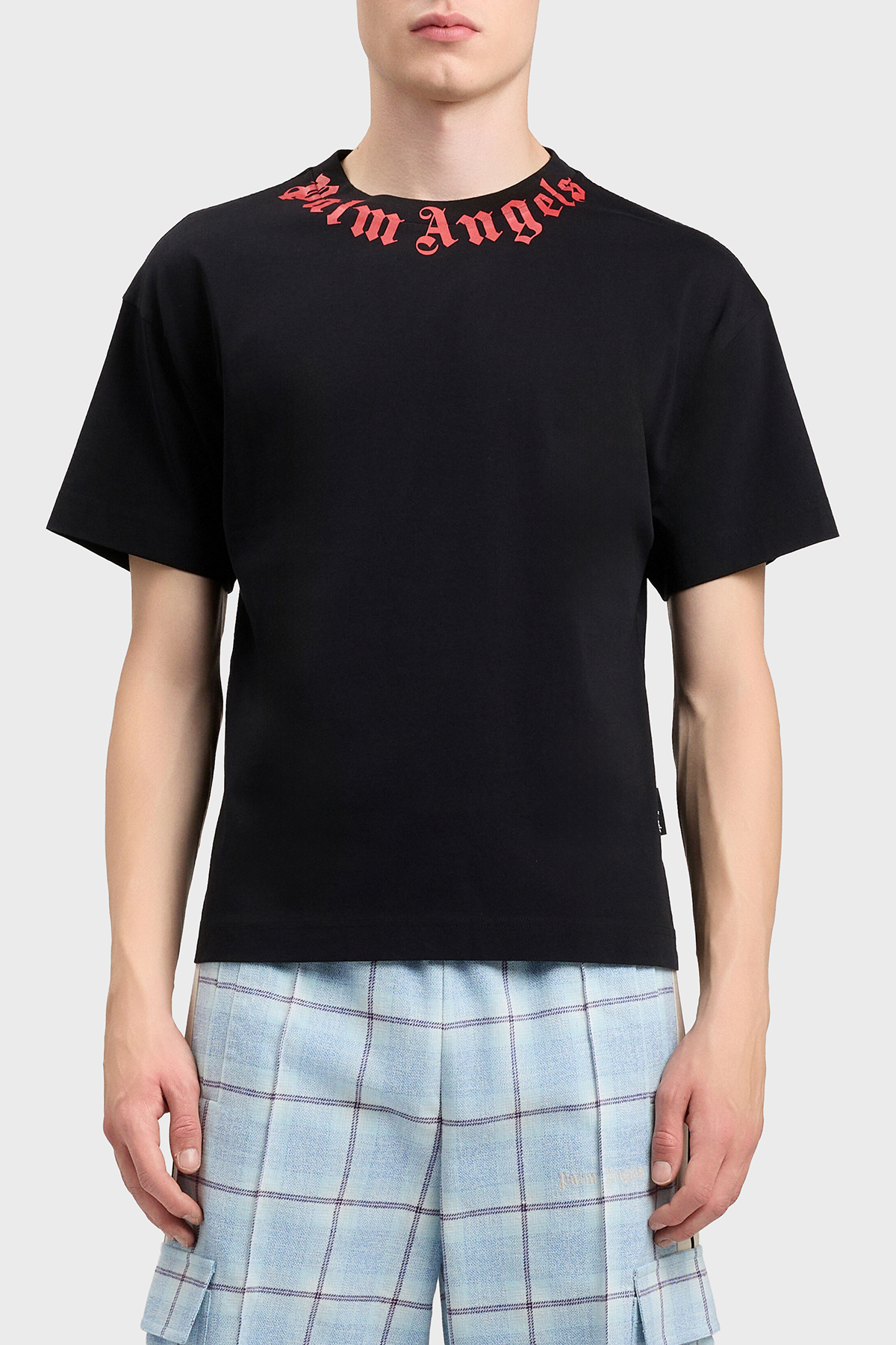 Palm Angels % 100 Pamuk Logo Baskılı Regular Fit Bisiklet Yaka Erkek T Shirt PMAA109S26JER008 SİYAH