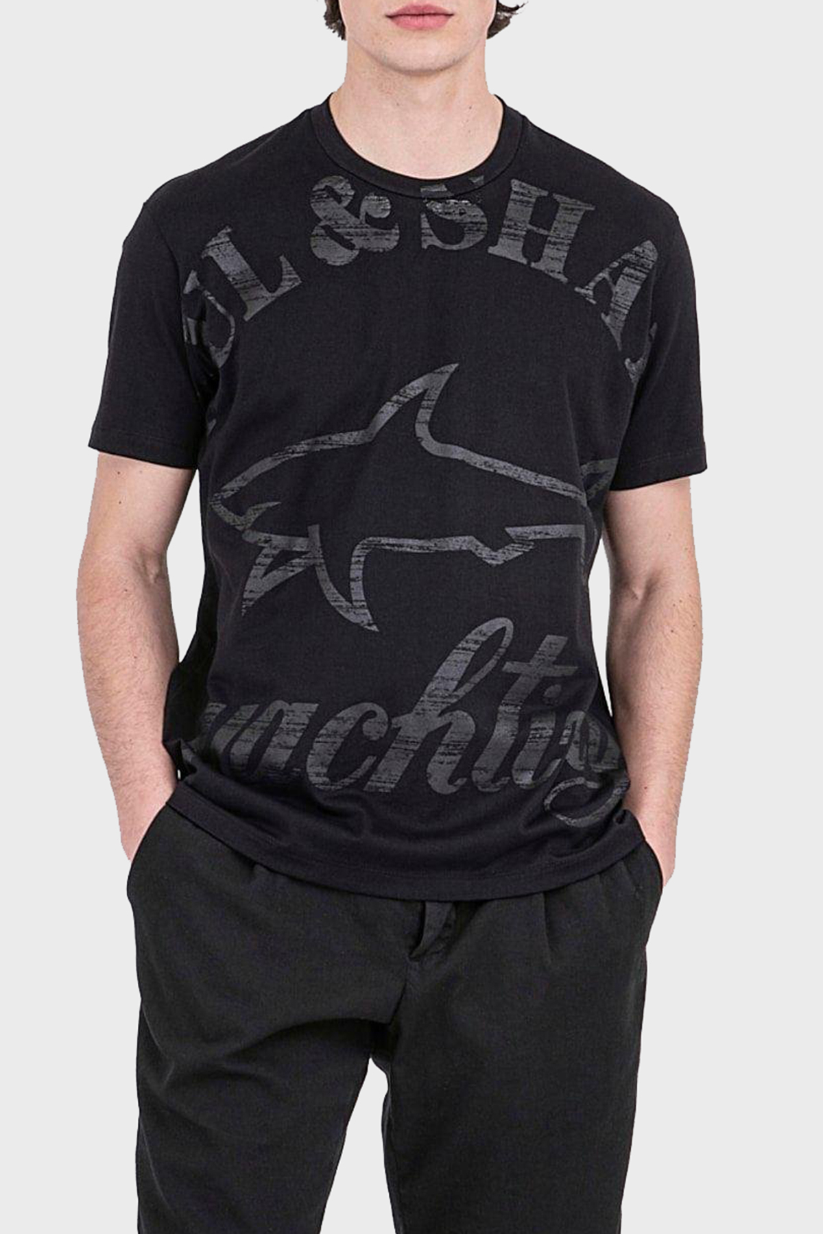 Paul & Shark % 100 Pamuk Regular Fit Bisiklet Yaka Erkek T Shirt 22411018 011 SİYAH
