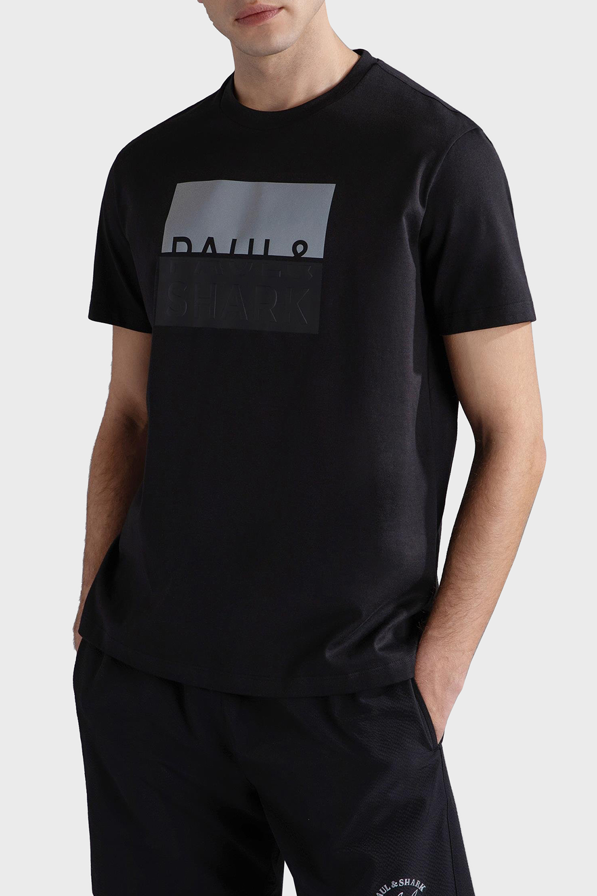 Paul & Shark % 100 Pamuk Regular Fit Bisiklet Yaka Logolu Erkek T Shirt 24411050 011 SİYAH