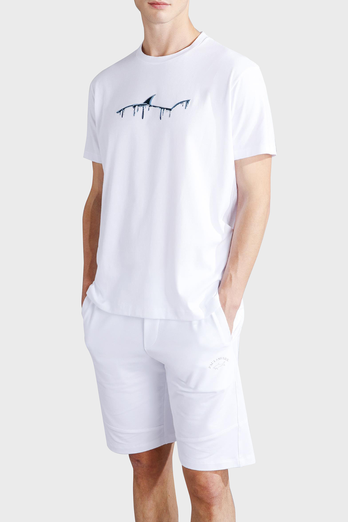 Paul & Shark % 100 Pamuk Regular Fit Bisiklet Yaka Logolu Erkek T Shirt 24411052 010 BEYAZ